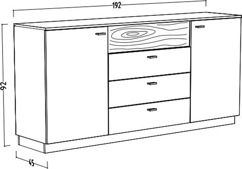 Mäusbacher Sideboard B/H/G: 192x92x45, inkl. Beleuchtung