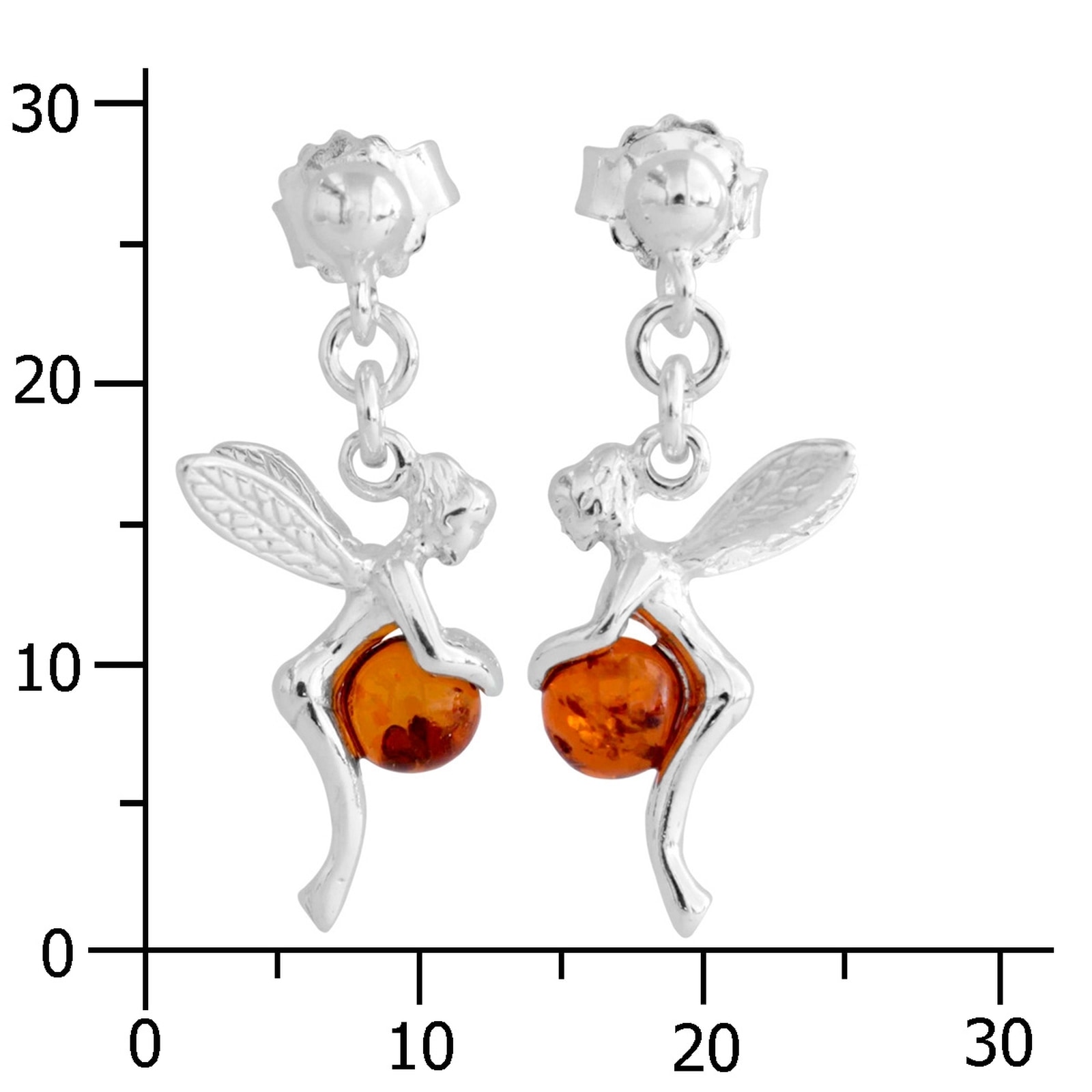 OSTSEE-SCHMUCK Paar Ohrhänger »- Elfe - Silber 925/000 - Bernstein«