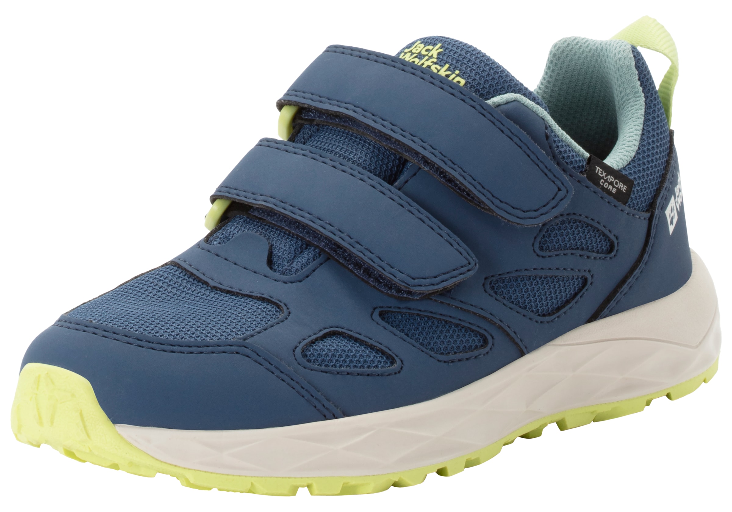 Jack Wolfskin Mädchen Wanderschuh »WOODLAND 2 TEXAPORE LOW VC K« Wasserdicht in blau, Größe 39