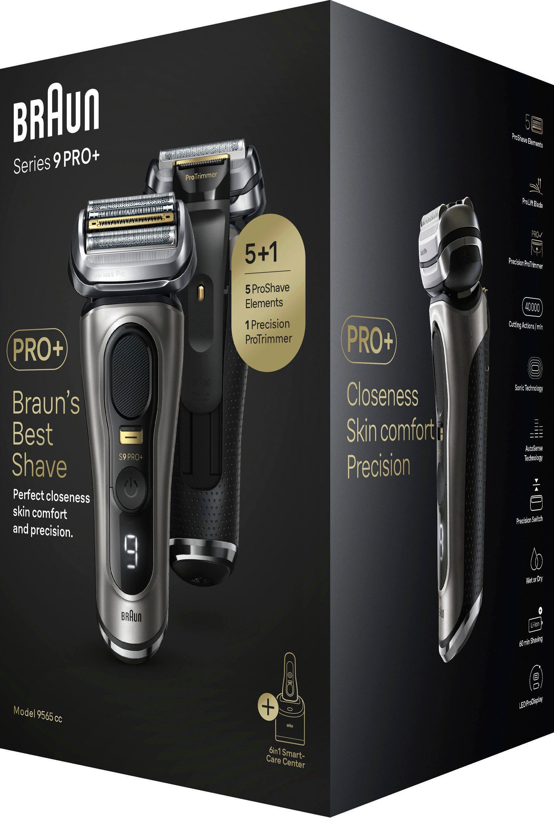 Braun Elektrorasierer »Series 9 Pro+ 9565cc«, Reinigungsstation, Precision ProTrimmer