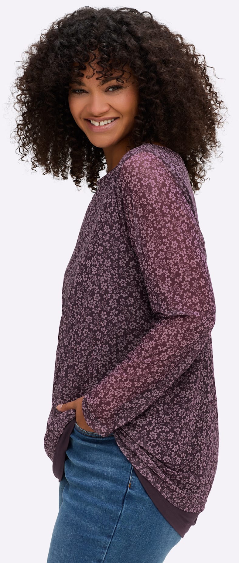 Sheego Langarmshirt »Mesh-Shirt« 1 Stk.