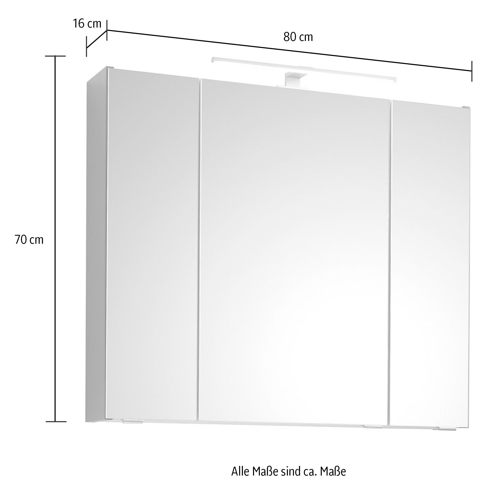 Saphir Badmöbel-Set »Quickset 5-teilig, Keramik-Aufsatzbecken und LED-Spiegelschrank«, (7 St.), Midischrank, Unterschrank, Hängeschrank, inkl. Türdämpfer, 7 Türen