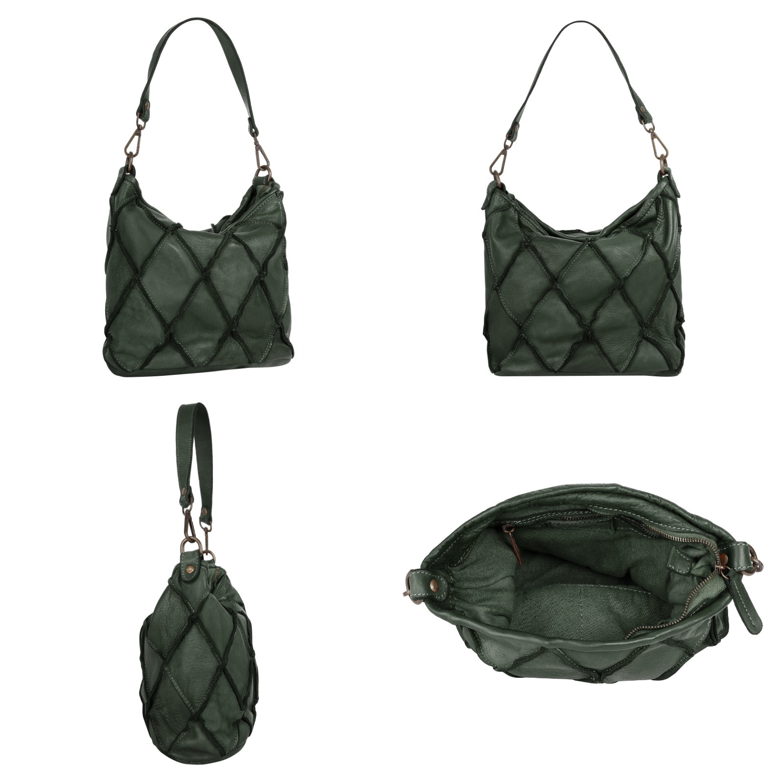Samantha Look Henkeltasche, echt Leder, Made in Italy