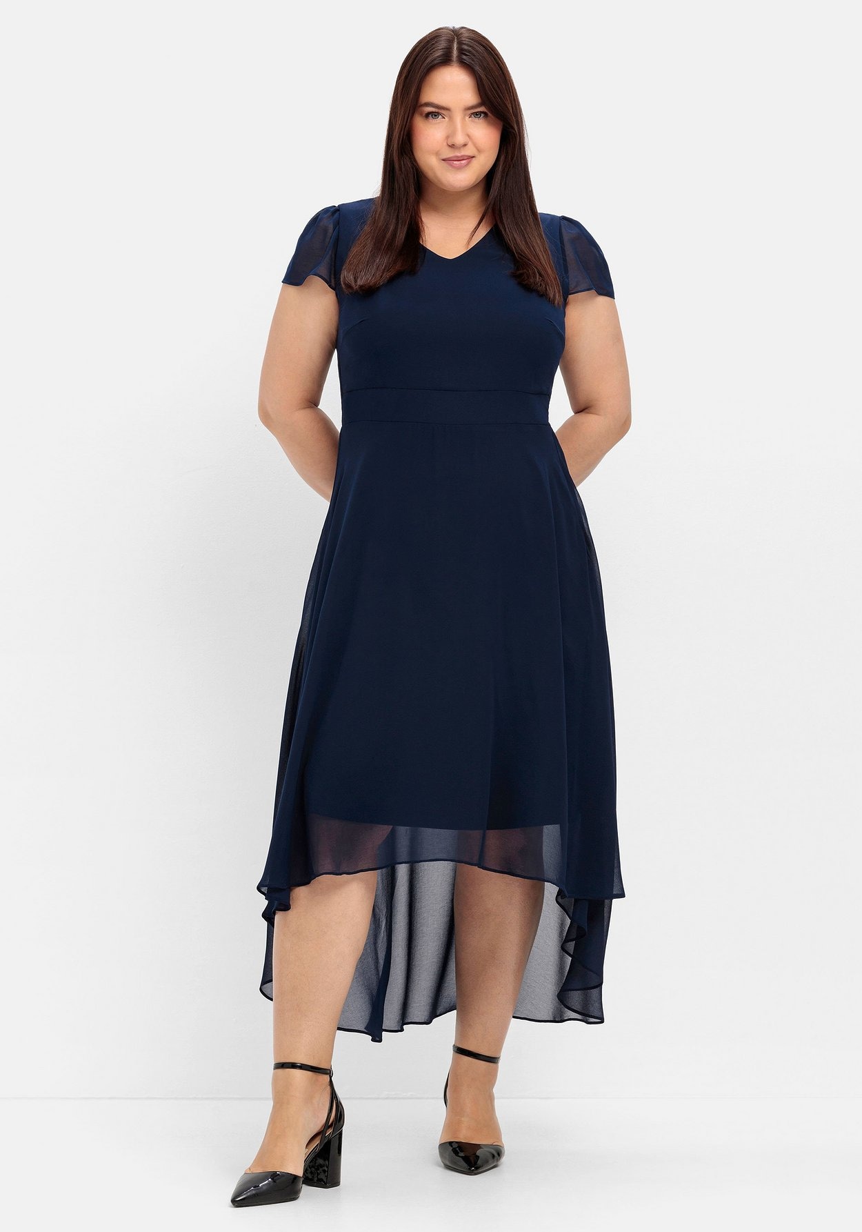 Sheego Abendkleid »Abendkleid mit Flügelärmeln«, mit Flügelärmeln