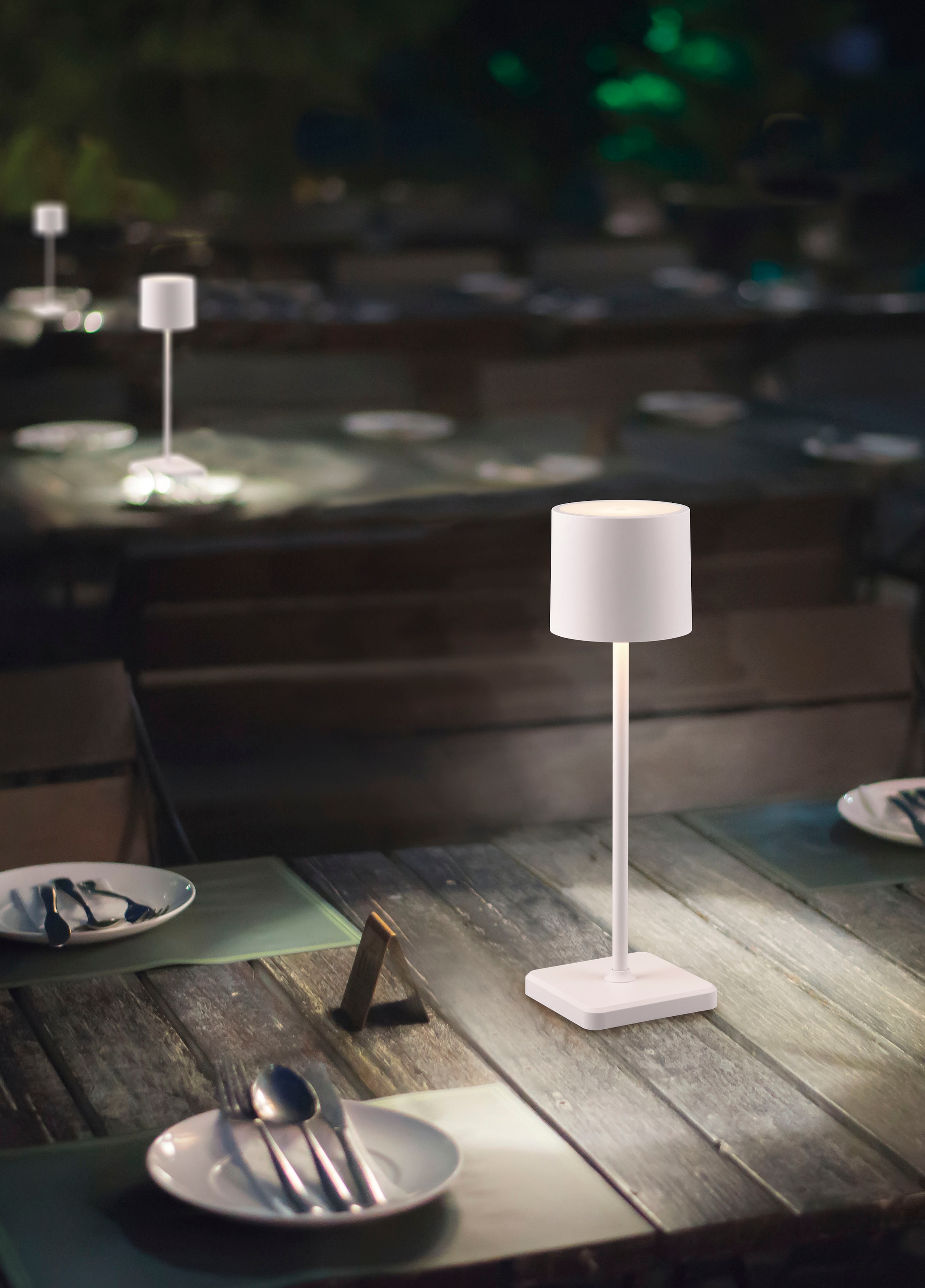 REALITY Leuchten LED Außen-Tischleuchte »Fernandez«, LED fest integriert, dimmbar, Lichtfarbe einstellbar, USB Ladestation