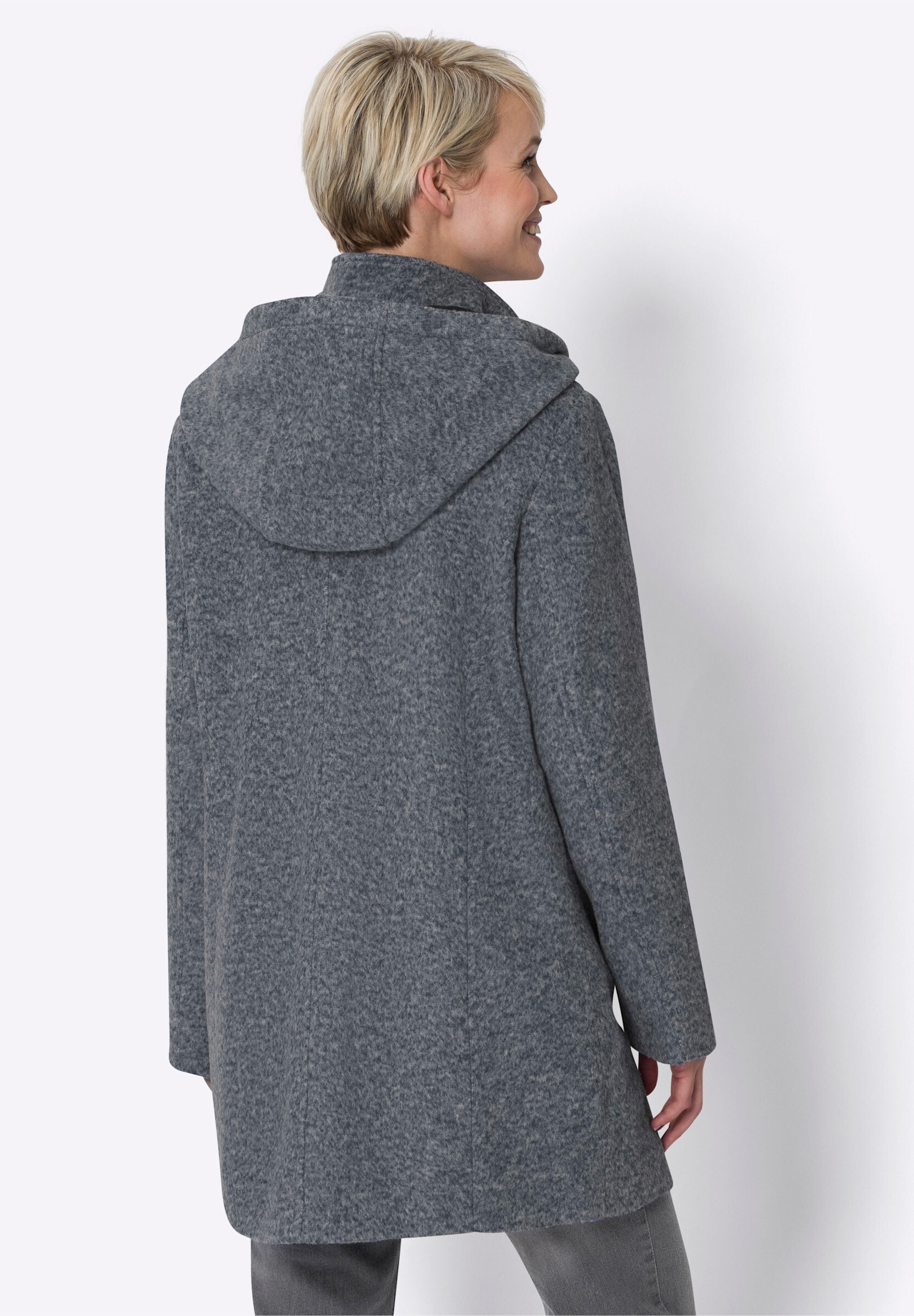 Sieh an! Langjacke »Jacke Longjacke mit weitenverstellbarer Kapuze« mit Kapuze