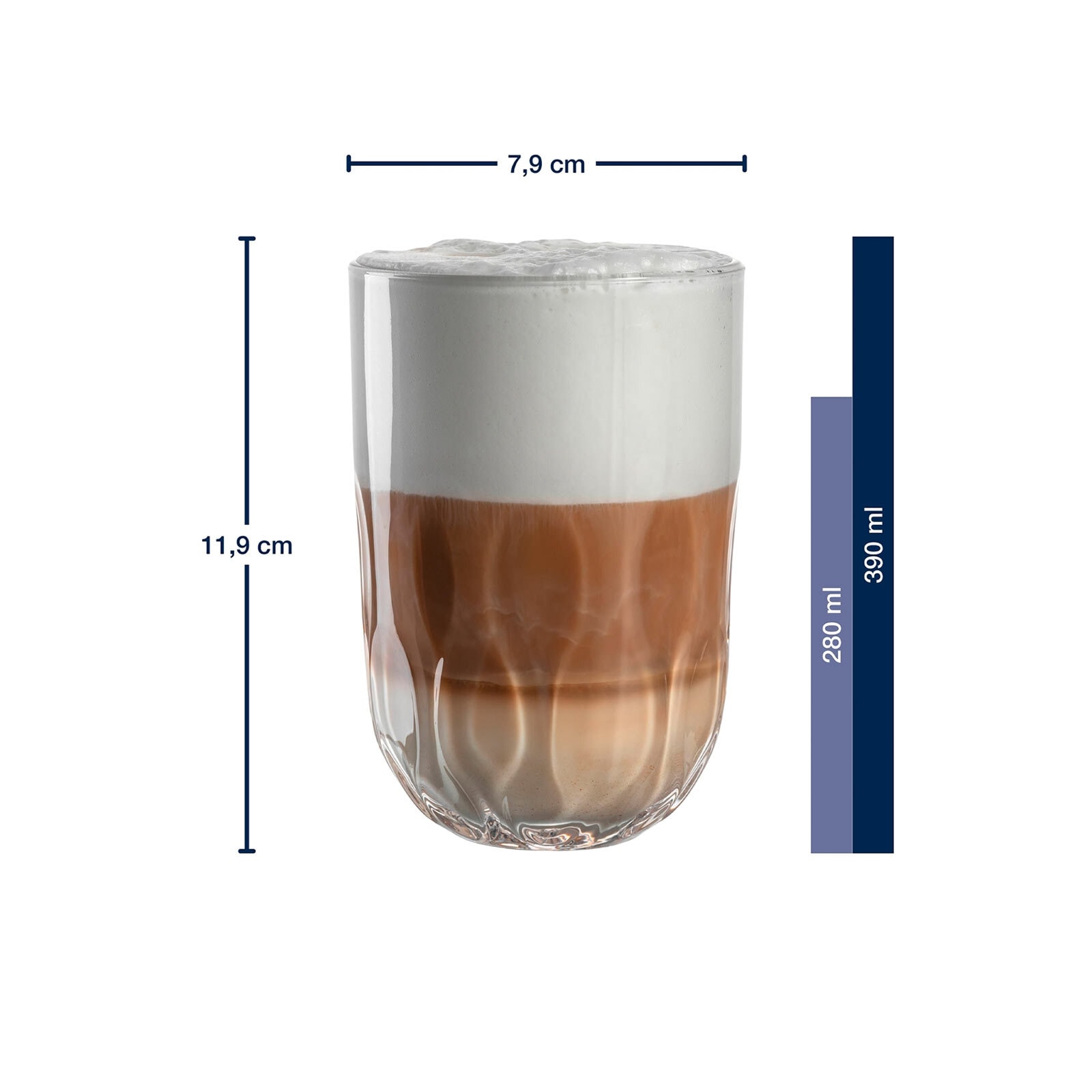 LEONARDO Latte-Macchiato-Glas »Latte Macchiato Gläser (3) Gocce 390 ml 6er Set transparent«