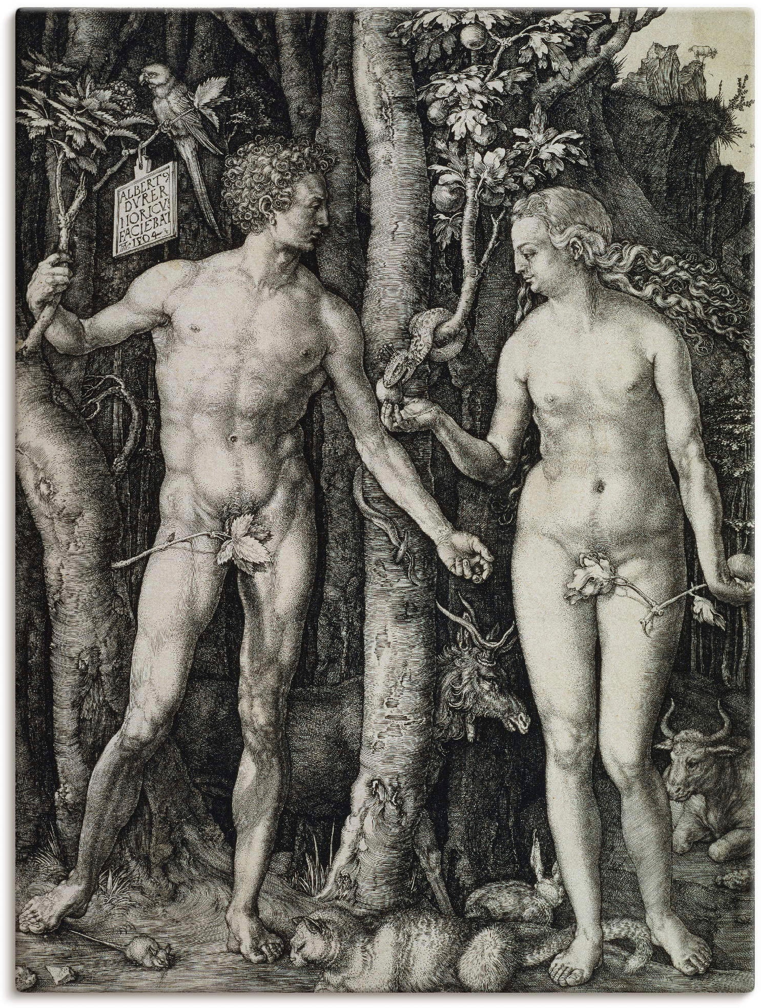 Artland Wandbild »Adam und Eva. 1504«, Religion, (1 St.), als Leinwandbild, Poster in verschied. Größen