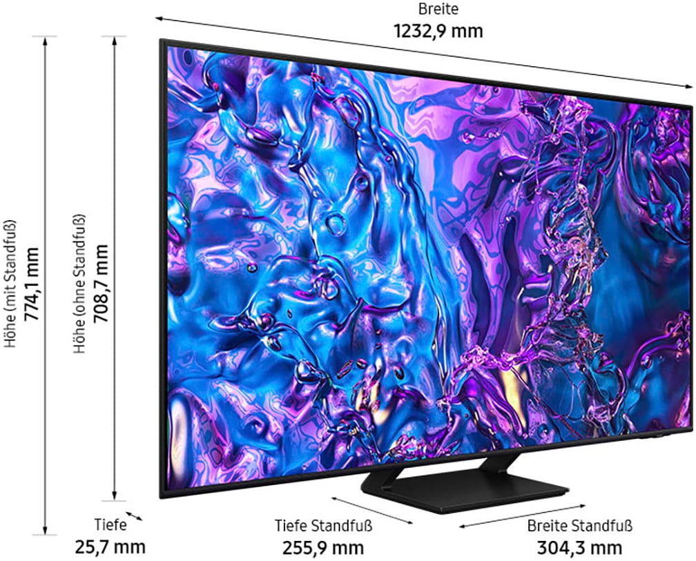 Samsung QLED-Fernseher »GQ55Q70DAT«, 4K Ultra HD, Smart-TV, Neural Quantum 4K AI Gen2 Prozessor, bis zu 120Hz