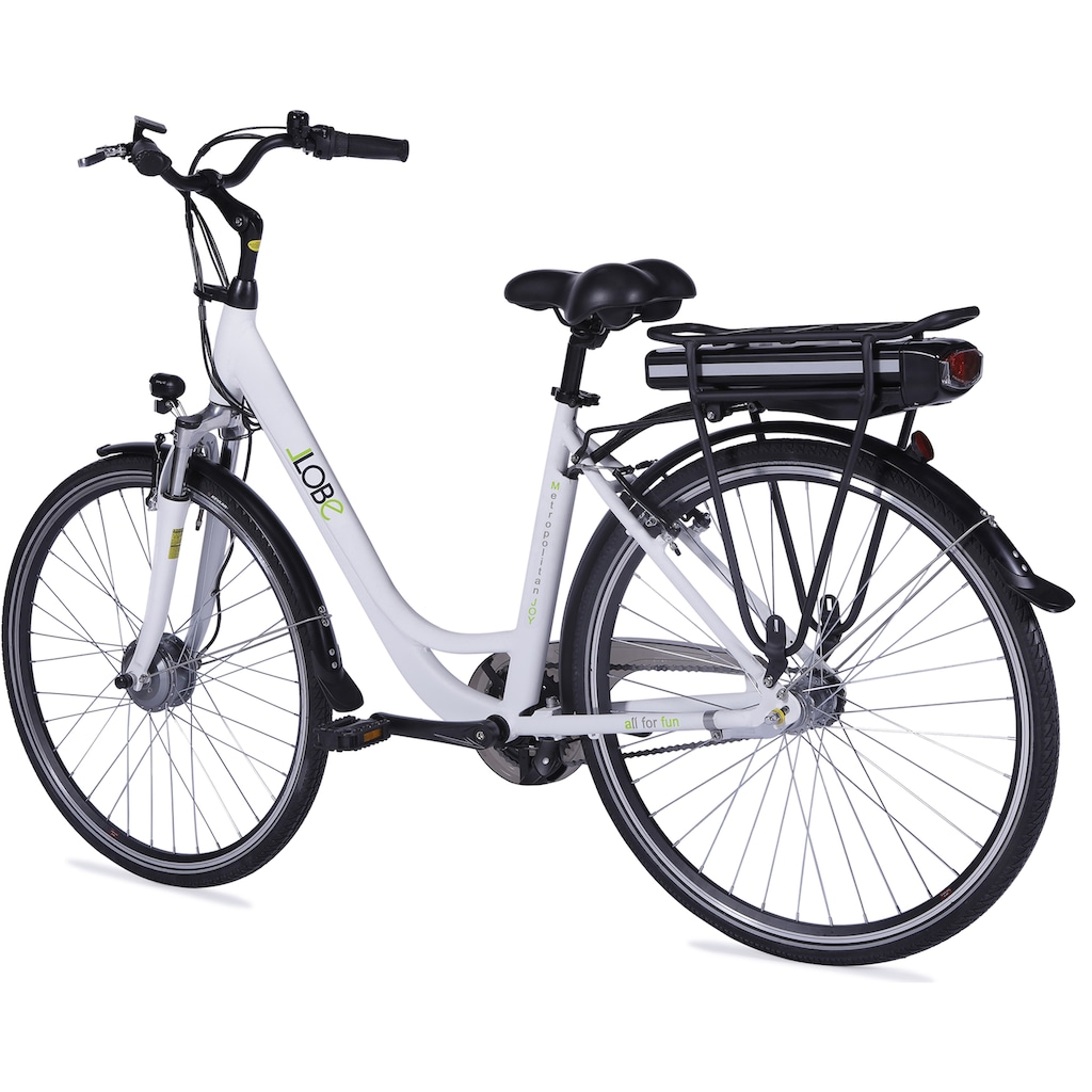 LLobe E-Bike »Metropolitan JOY weiß 10 Ah«, 3 Gang, Frontmotor 250 W