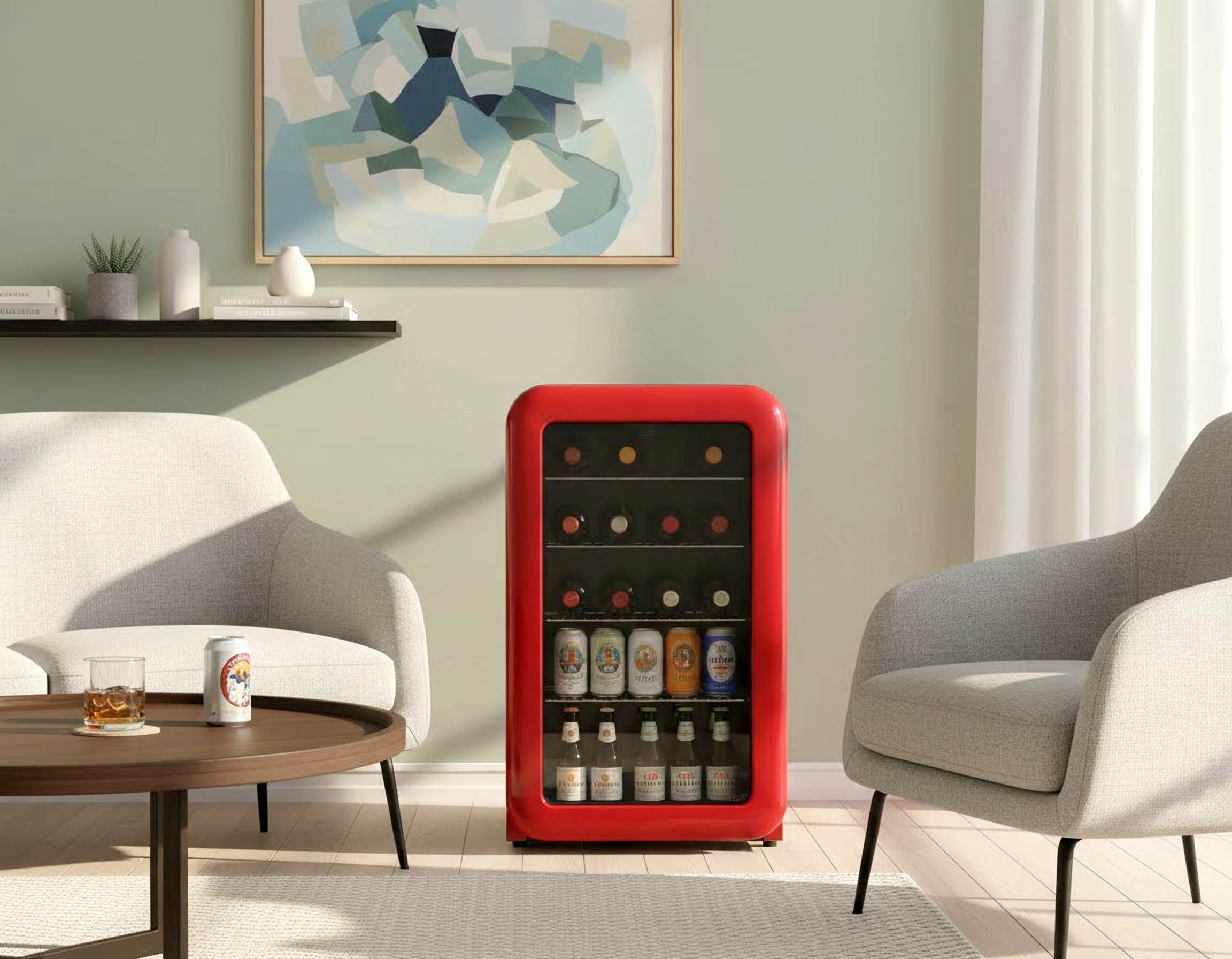 Hanseatic Getränkekühlschrank »HBC115ERRH red« 83,5 cm hoch 55 cm breit