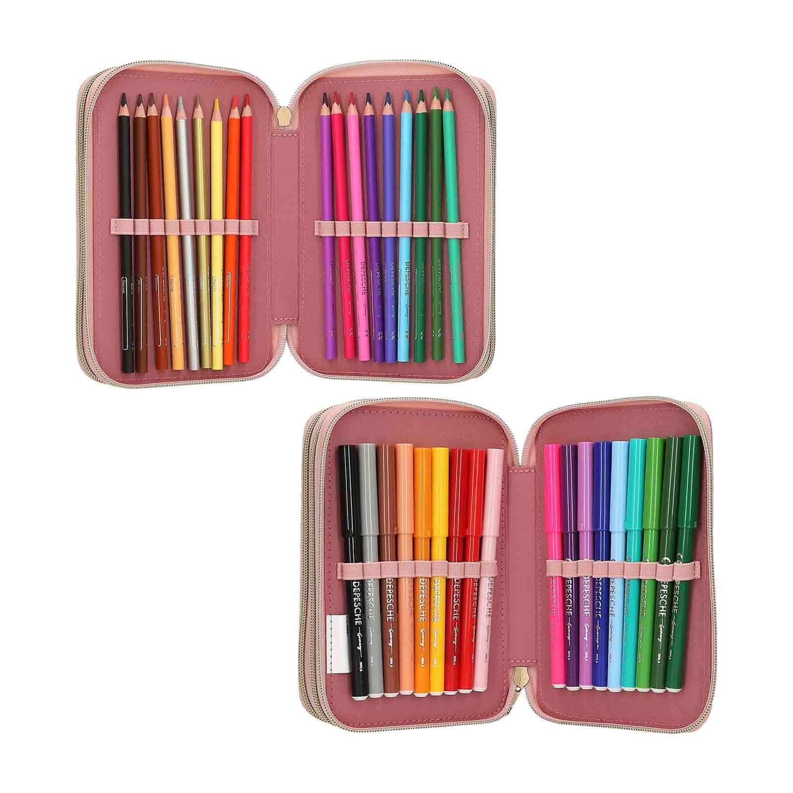 Depesche Buntstift »3-Fach Federtasche BLOSSOM PONY inkl. Stifte Miss Melody 7,5 x 13 x 20 cm rosa«