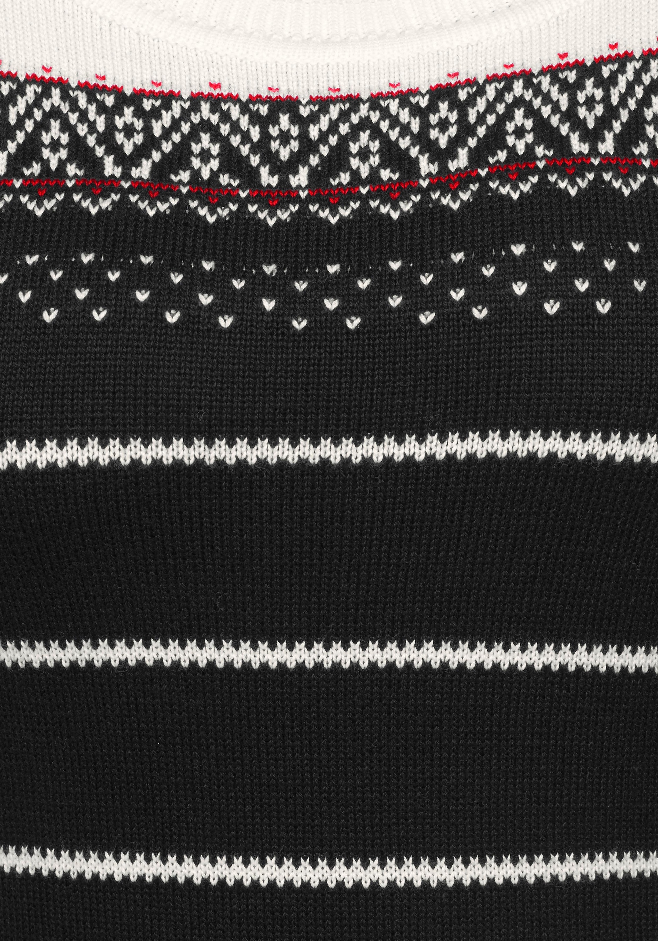 KangaROOS Strickkleid, figurbetont, im Norweger-Stil, aus Baumwollmischung, langärmlig