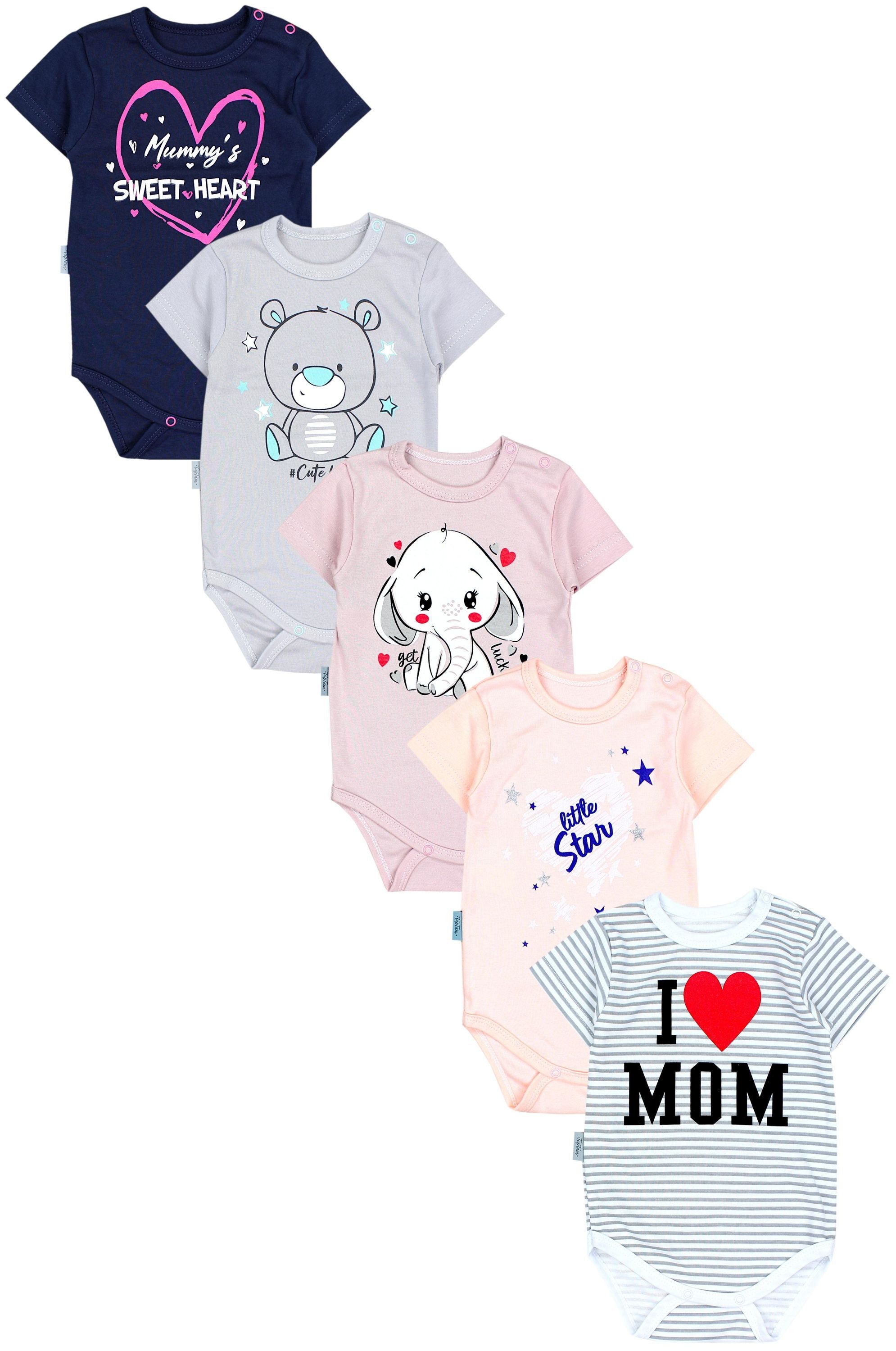 TupTam Kurzarmbody »Body Baby Kurzarm Body mit Aufdruck Spruch 5er Pack«