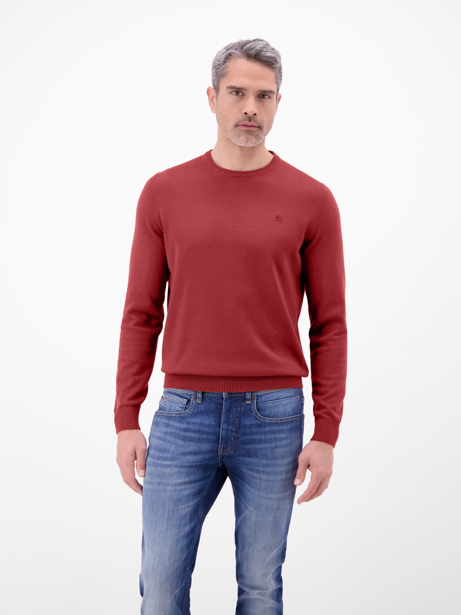 LERROS Strickpullover »Crewneck Strickpullover« Weicher Strick-Pullover, Rundhalsausschnitt, lange Ärmel, pflegeleicht