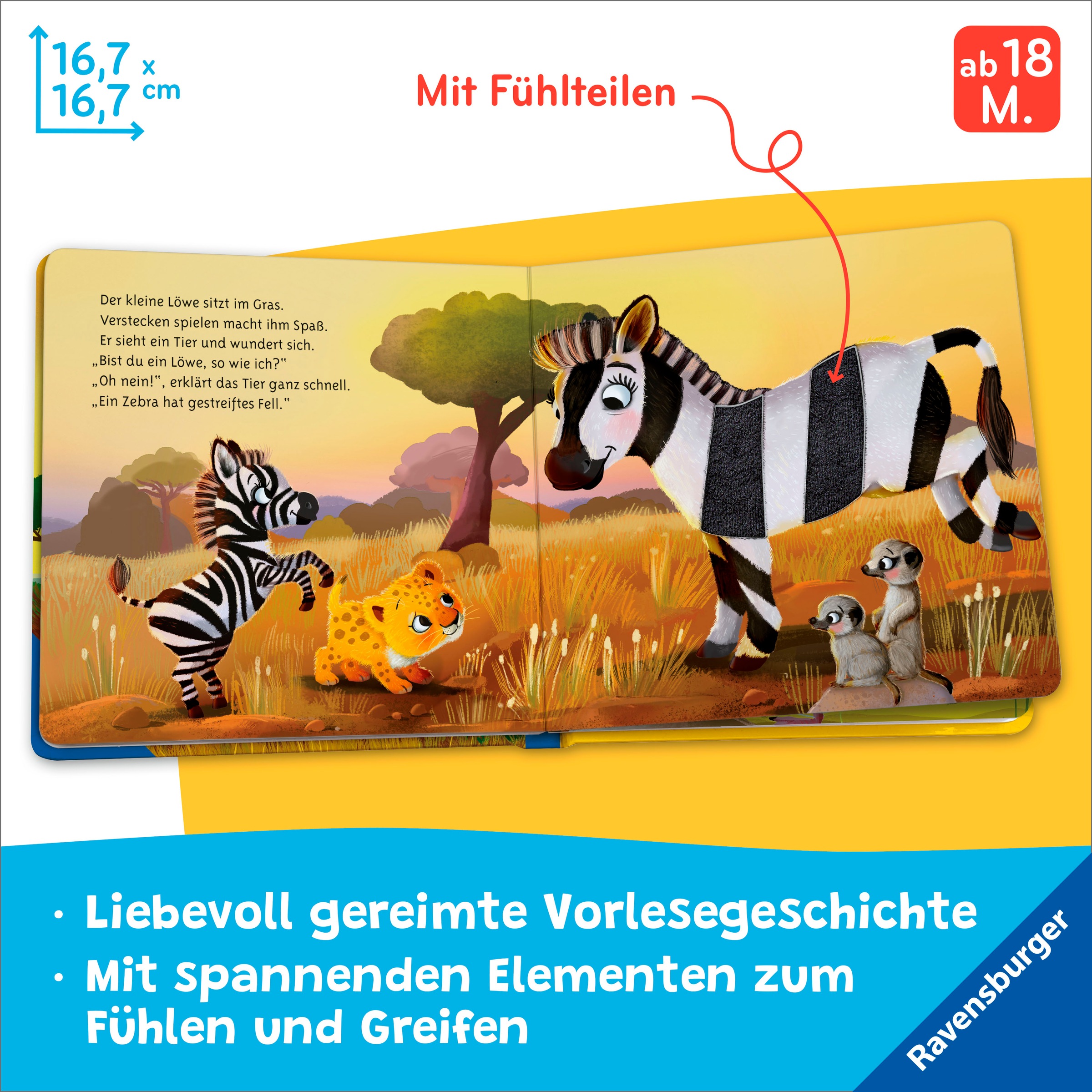 Ravensburger »Pappbilderbuch, Mein erstes Vorlese-Fühlbuch Bist du ein Löwe?«