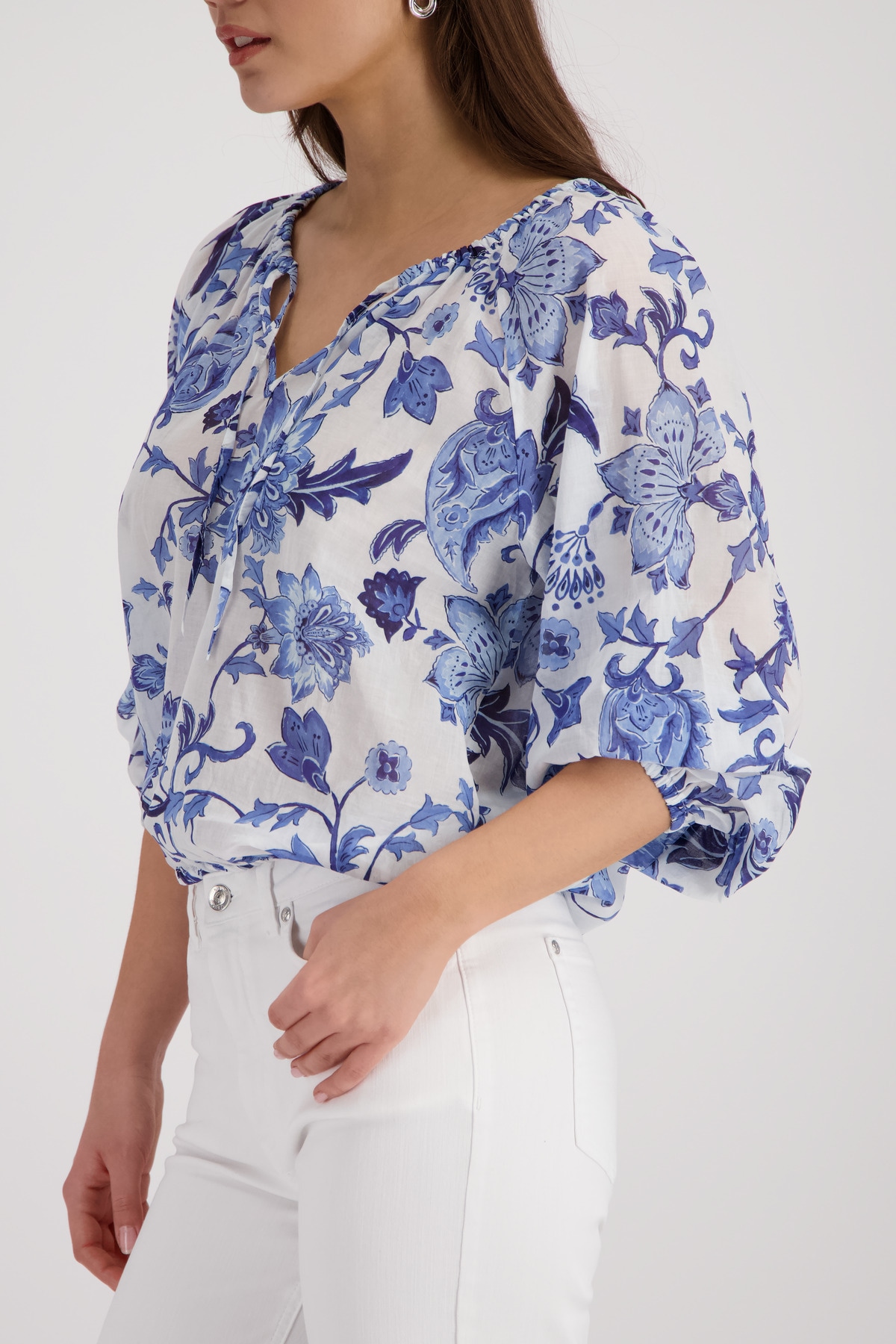 Monari Langarmbluse »Bluse Blumendruck allover« Regular fit mit Blumenmuster