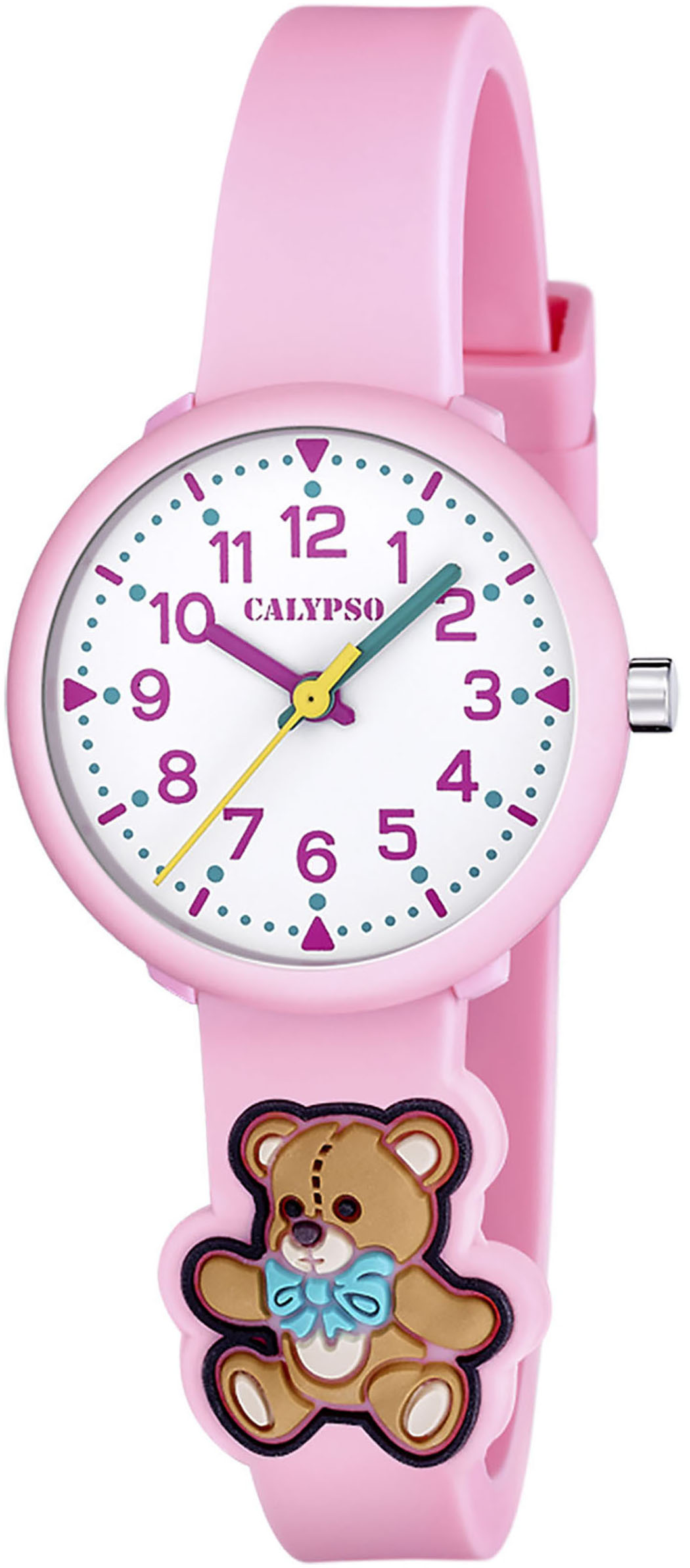 Calypso Watches Mädchen Quarzuhr »My First Watch« Armbanduhr, Kinderuhr, Mädchen, analog, Teddybär in rosa