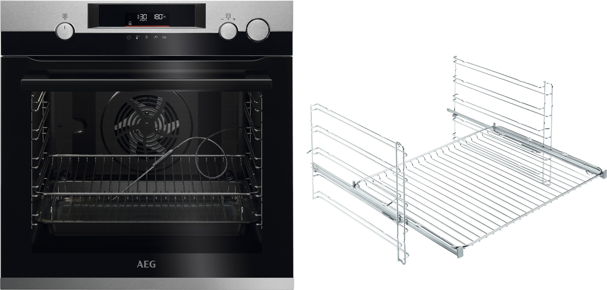 AEG Einbaubackofen Serie 7000 »BSS57606BM 949 494 825«, mit Vollauszug, Pyrolyse-Selbstreinigung