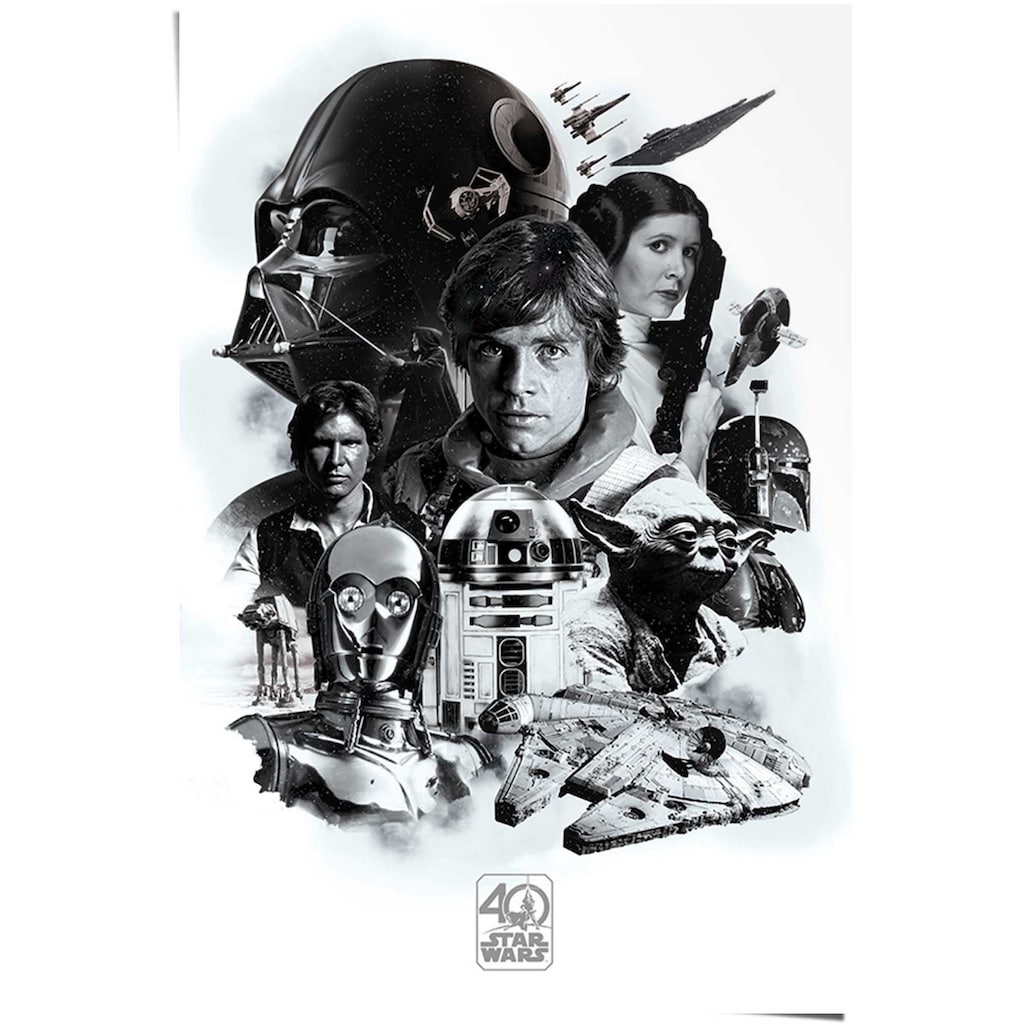Reinders! Poster »Poster Star Wars 40 Jahre«, Science-Fiction, (1 St.)