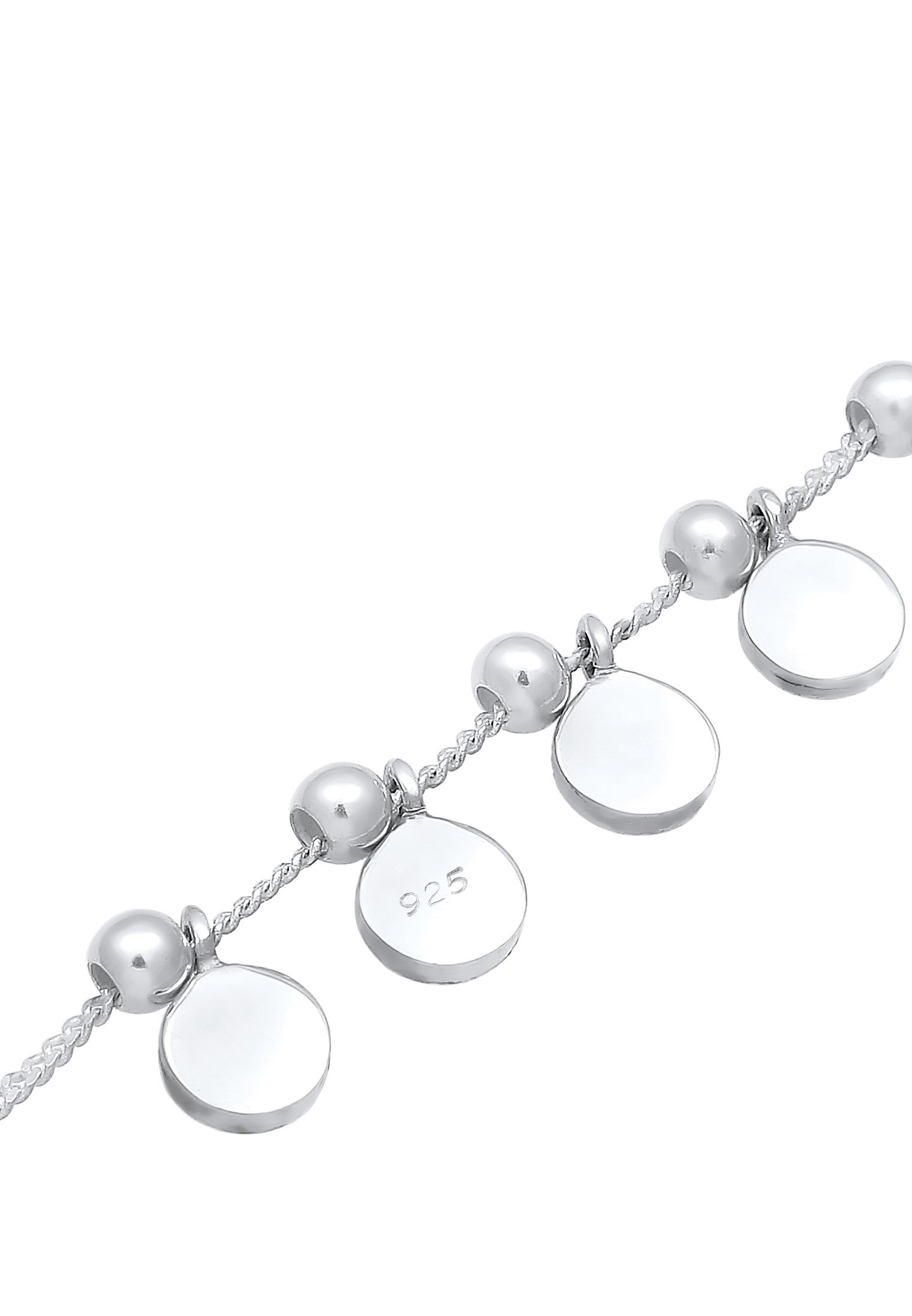 Elli Armkette »Armband Geo Kugeln Plättchen Trend Cool Modern 925 Silber«