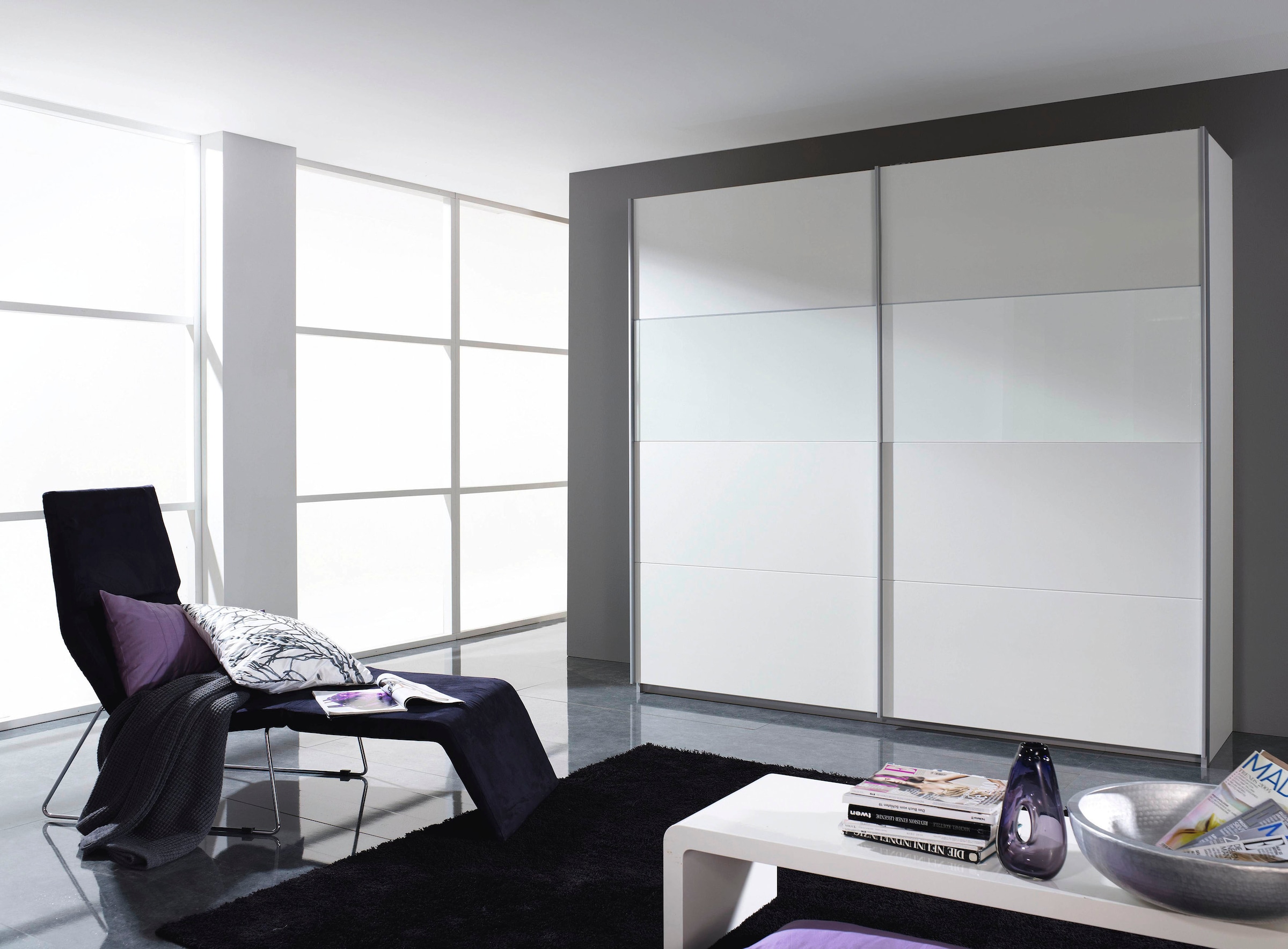 rauch Schwebetürenschrank »Quadra BESTSELLER Schrank Schlafzimmerschrank in vielen Breiten«, Kleiderschrank Garderobenschrank mit Glaselementen