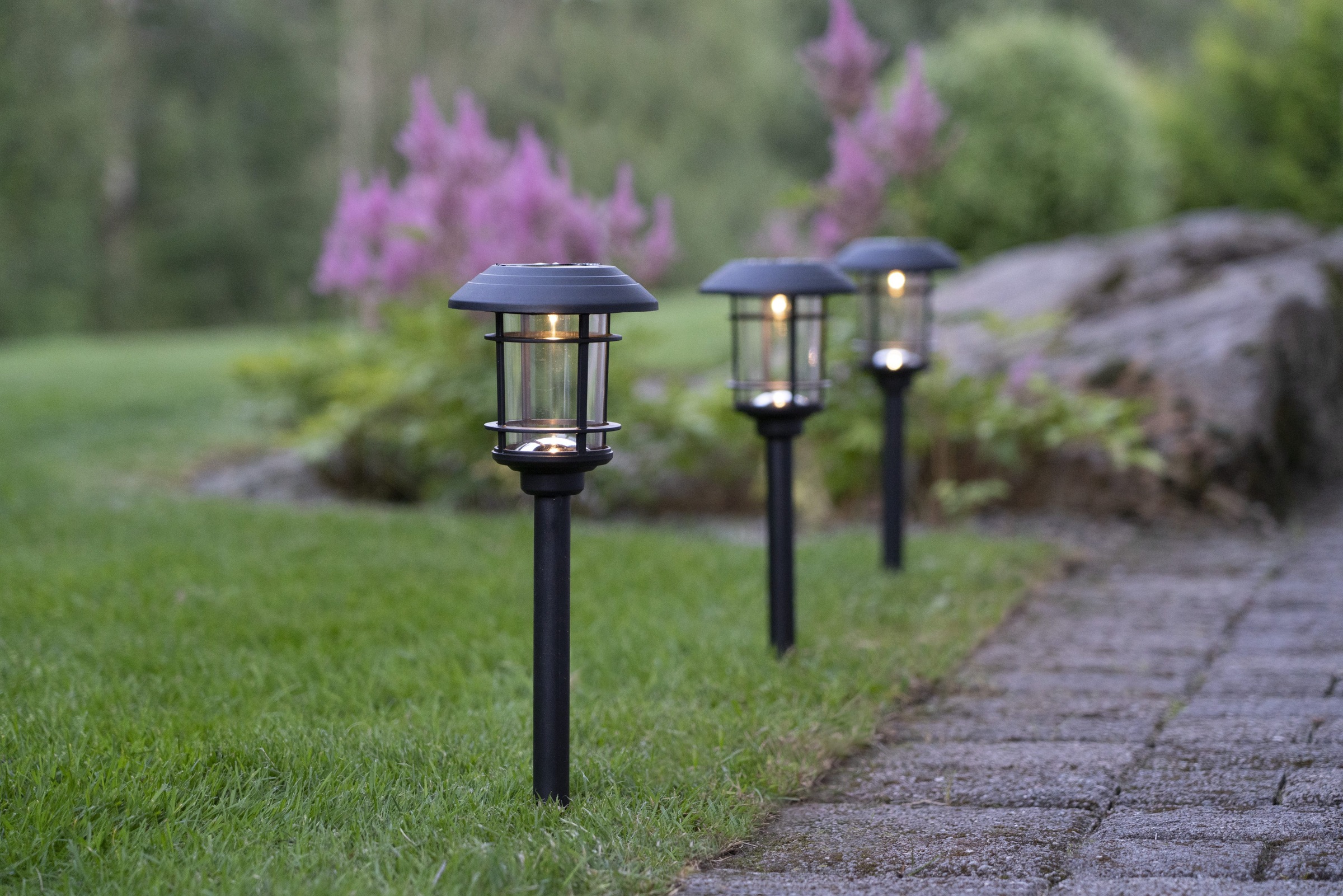 Parforce Traditional Hunting LED Solarleuchte »Solar-Wegleuchte Fride« LED-Board 3 Stk. Warmweiß 3er-Set, Dämmerungssensor, Bollard-Optik