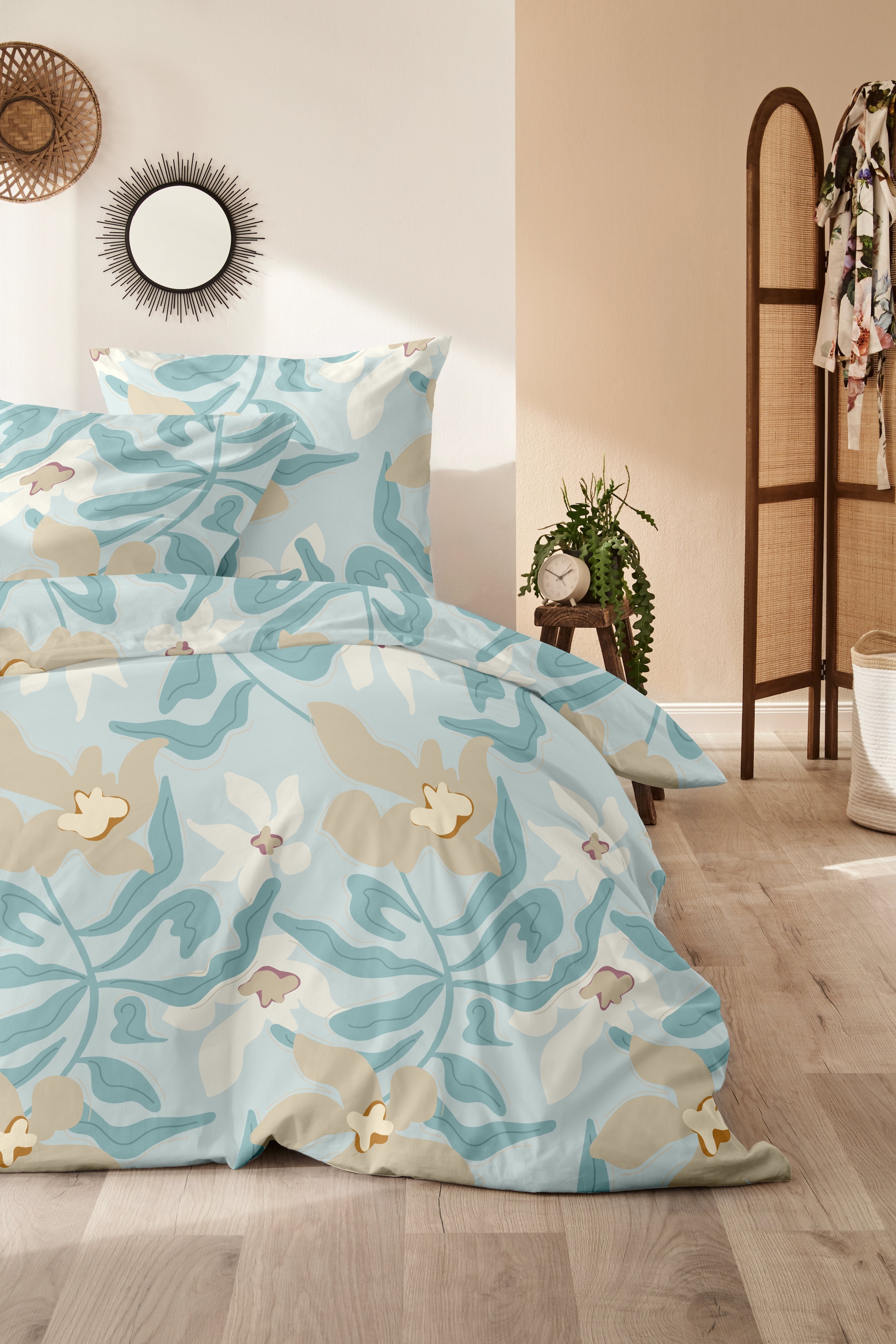 Primera Bettwäsche »Biber-Bettwäsche Matisse« 2 Stk. tlg. mit verspieltem Blumenmuster