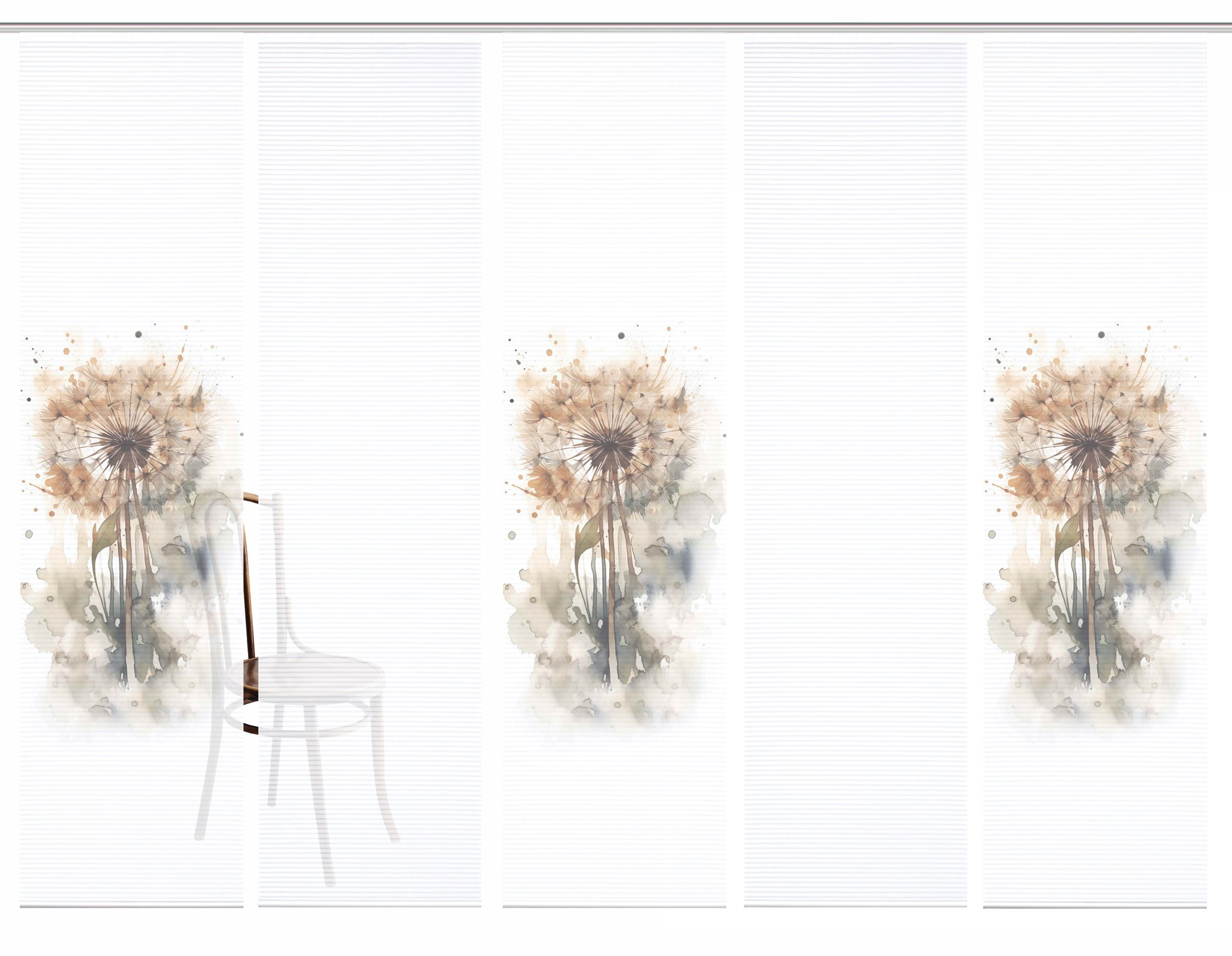 HOME in green Schiebegardine »AMARANDE« Paneelwagen 5 Stk. tlg. Bambusoptik, SET, recycelt, Digitaldruck