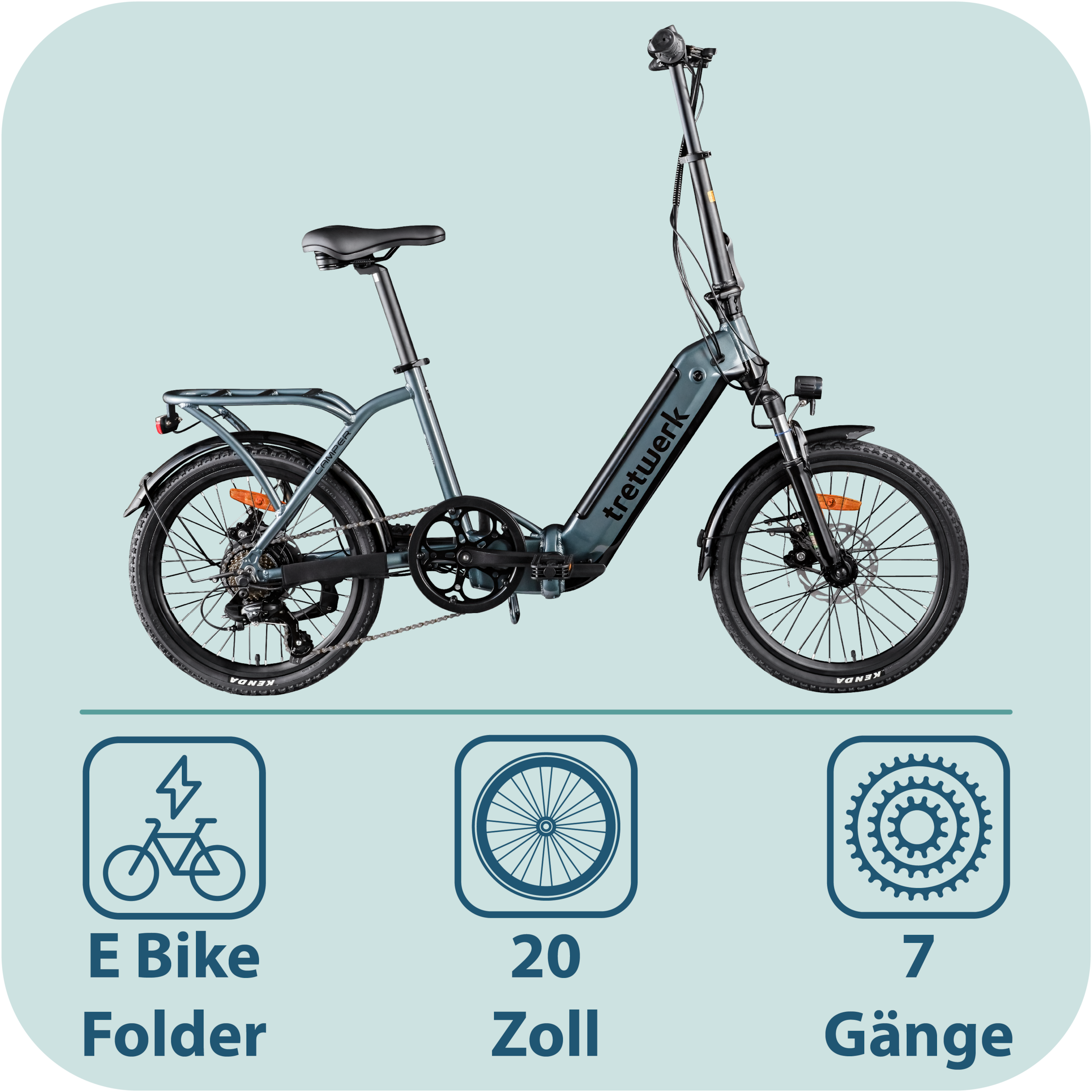 Tretwerk »Camper« 7 Gang Shimano Tourney TY300 Schaltwerk Kettenschaltung Heckmotor 250 W