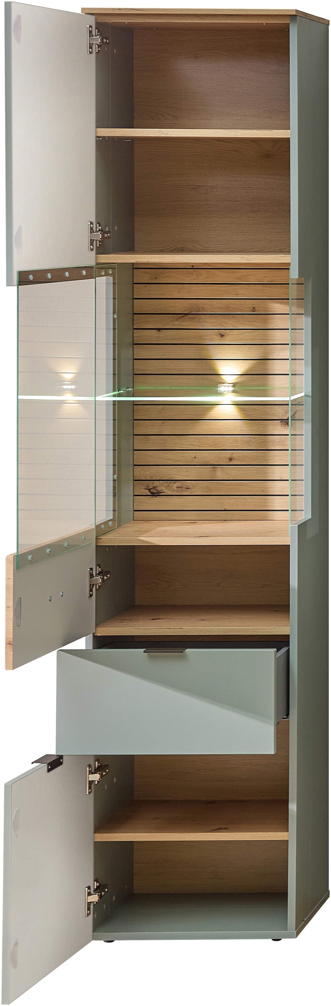 Innostyle Vitrine »INA Vitrine, 45 x 200 x 36 cm (B/H/T)« 1 Stk. tlg. L/R verwendbar, inkl. Beleuchtung, Softclose