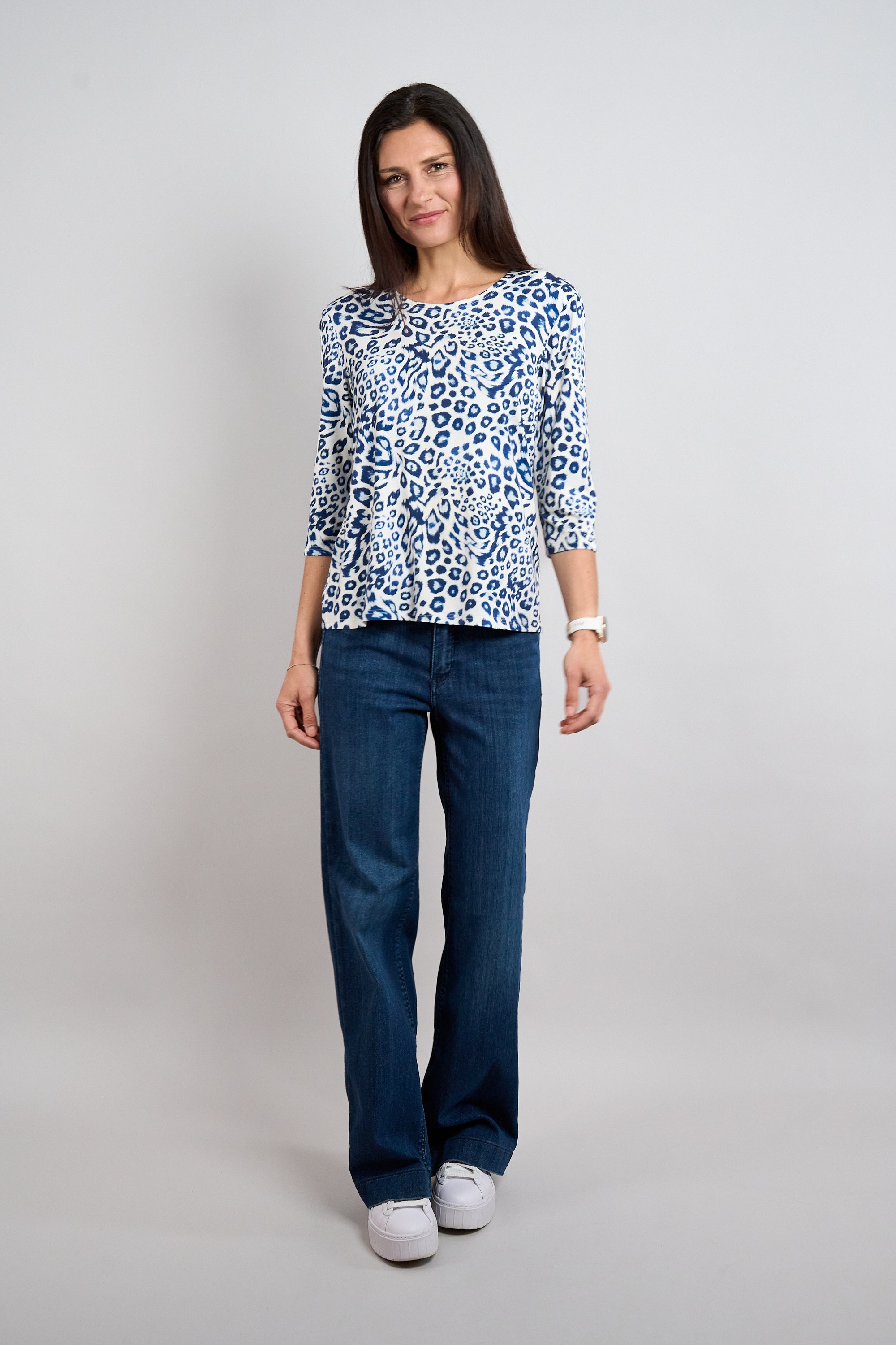 Seidel Moden 3/4-Arm-Shirt 3/4 Arm  Shirt mit Leo-Print - MADE IN GERMANY