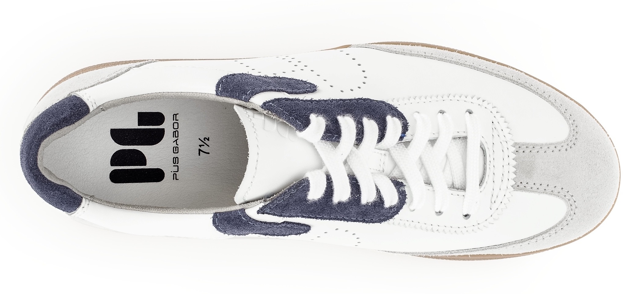 Pius Gabor Sneaker, Freizeitschuh, Schnürschuh, Halbschuh mit Perforation, G-Weite
