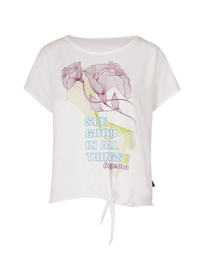 Trigema T-Shirt »TRIGEMA Damen Shirt online mit bei OTTO seitlichem Motiv und Knoten«