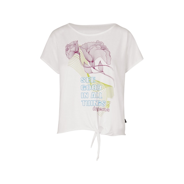 Trigema T-Shirt »TRIGEMA Damen Shirt mit Motiv und seitlichem Knoten«  online bei OTTO