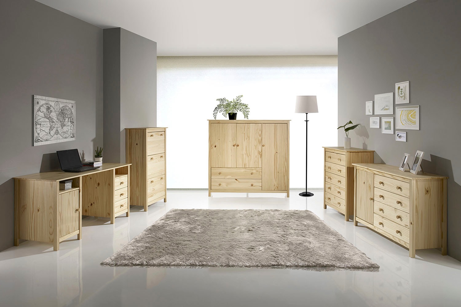 Möbilia Kommode mit sichtbarer Maserung