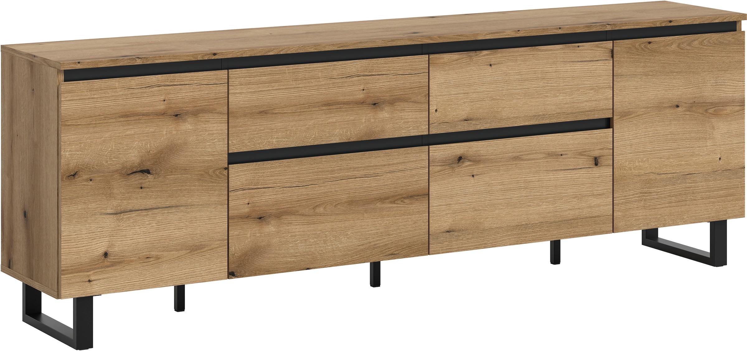 INOSIGN Lowboard »TOMA, 188cm breit, Metall-Kufen-Fuß, 2 Türen, 2 Schubkästen,2 Klappen« TV-Lowboard, Mediaschrank, Mediaboard, TV-Schrank, Schrank, Board