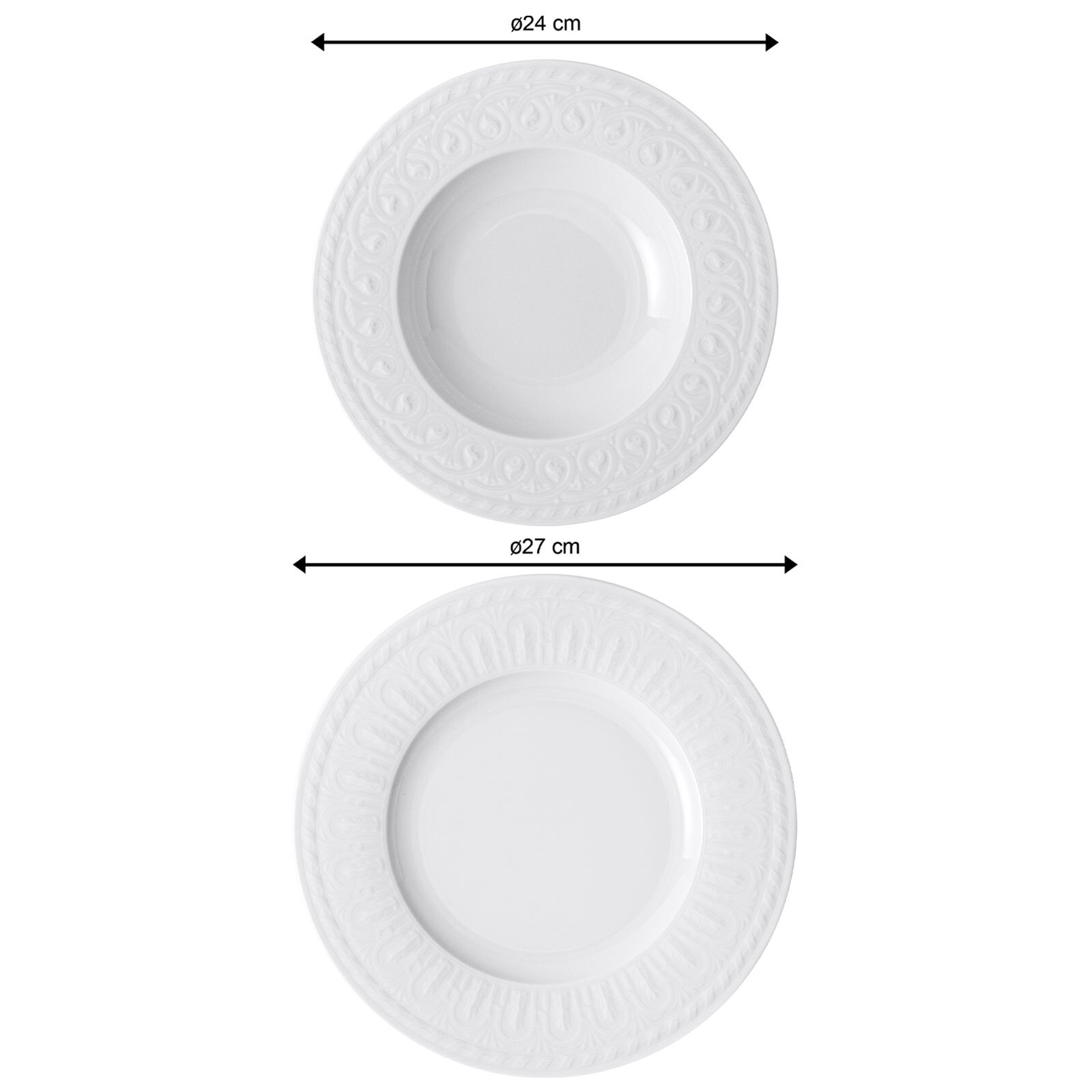 Villeroy & Boch Geschirr-Set »Tafelservice Cellini 12er Set weiß« Spülmaschinengeeignet, Mikrowellenfest