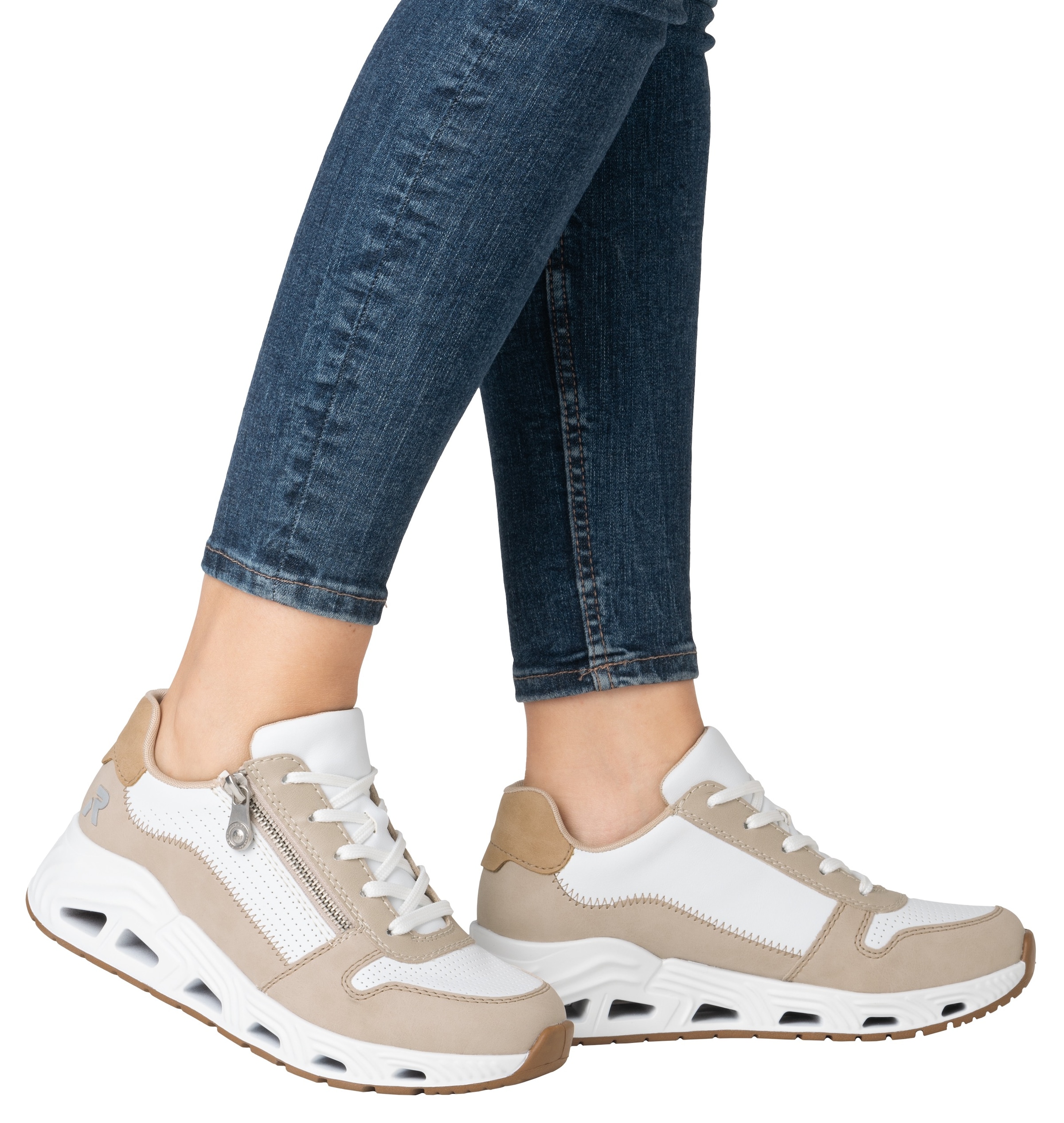 RIEKER Sport Keilsneaker, Schnürschuh, Halbschuh, Freizeitsneaker mit Reißverschluss