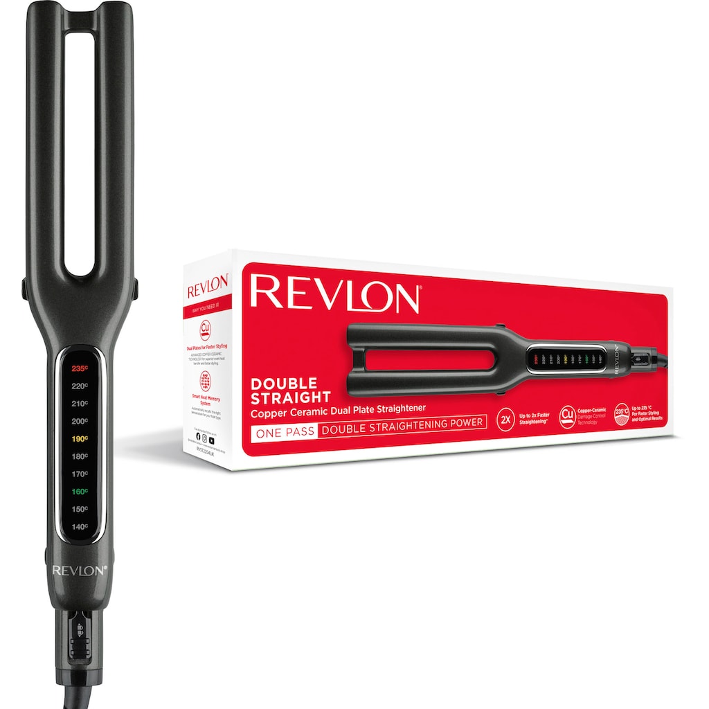 Revlon Glätteisen »Double Straight
RVST2204UK/E«, KUPFER-KERAMIK