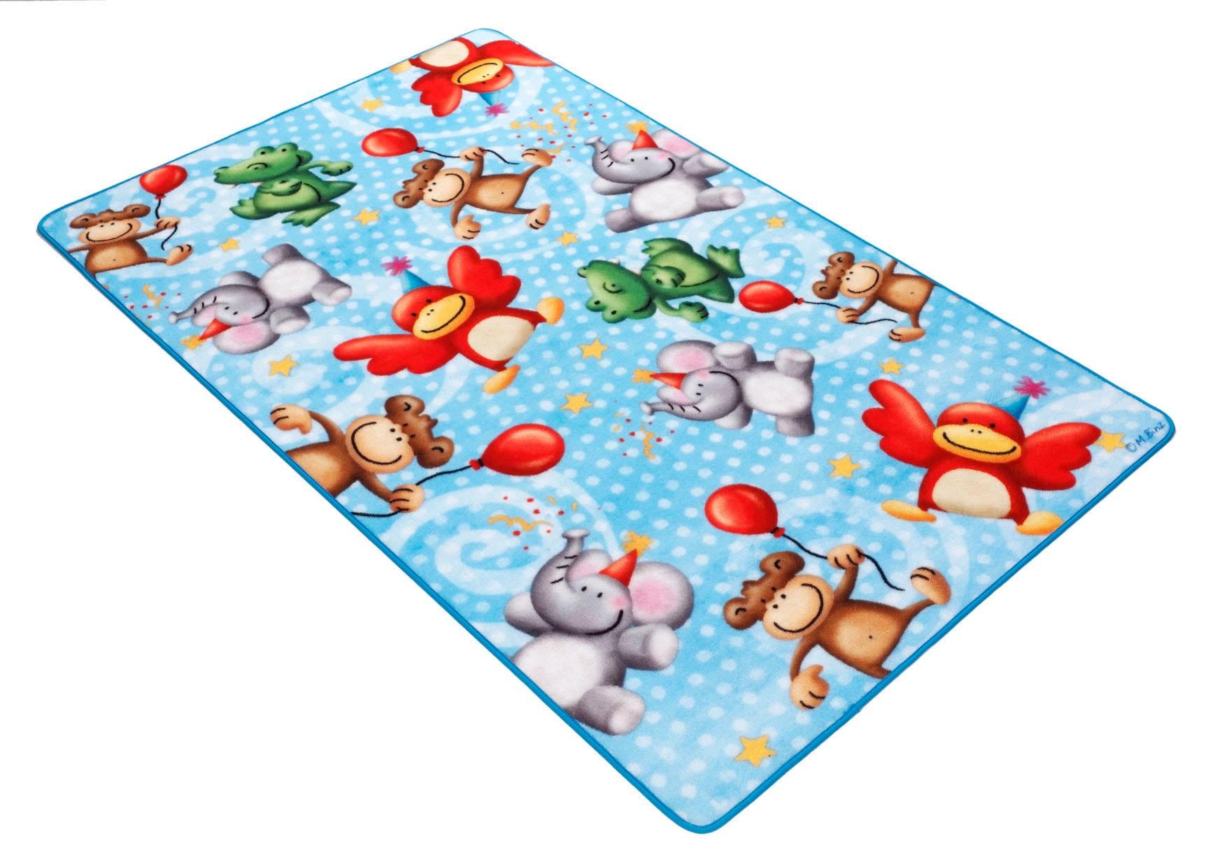 Böing Carpet Kinderteppich »Lovely Kids LK-4 Affen«, rechteckig, Motiv Zootiere, Kinderzimmer