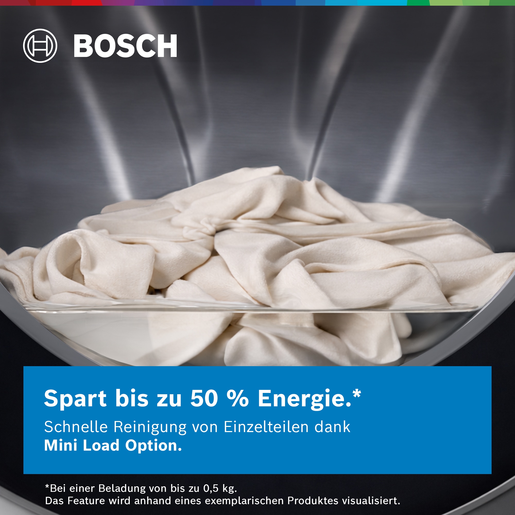 BOSCH Waschmaschine Serie 6 »WGH244M40« 9 kg 1300 U/min A-20% Energieverbrauch & Mini Load maximiert deine Einsparung