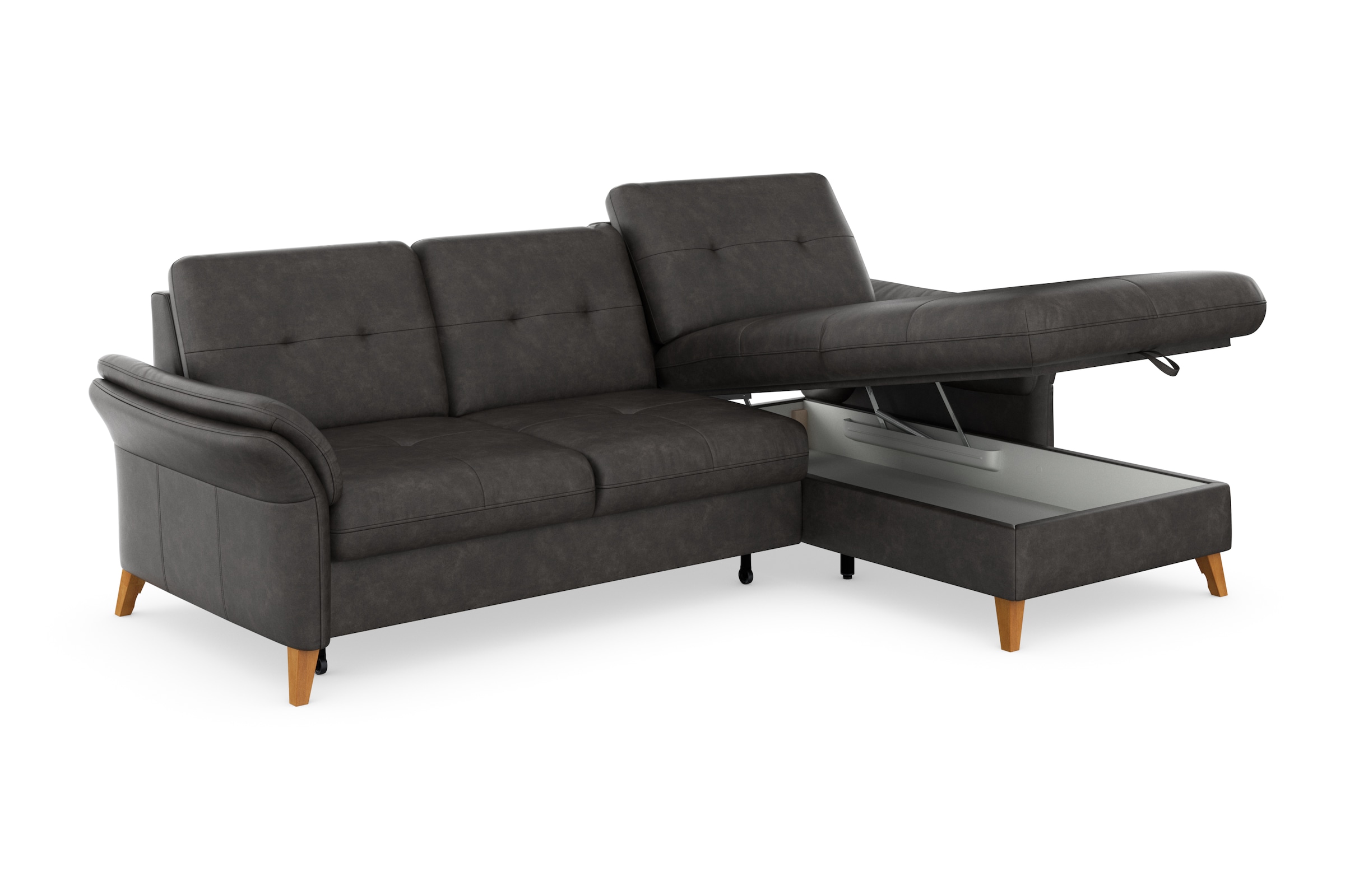 sit&more Ecksofa »Göteborg«, Sitztiefenverstellung und Federkern, wahlweise mit Bettfunktion
