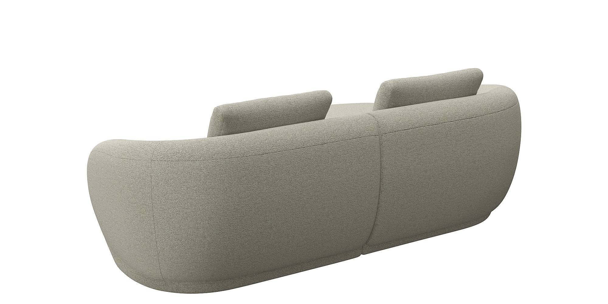 FLEXLUX Wohnlandschaft »Torino, rund, L-Form, Sofa-Ecke mit Recamiere, Longchair-Sofa«, Modernes, organisches Sofa-Design, Kaltschaum, Wellenunterfederung