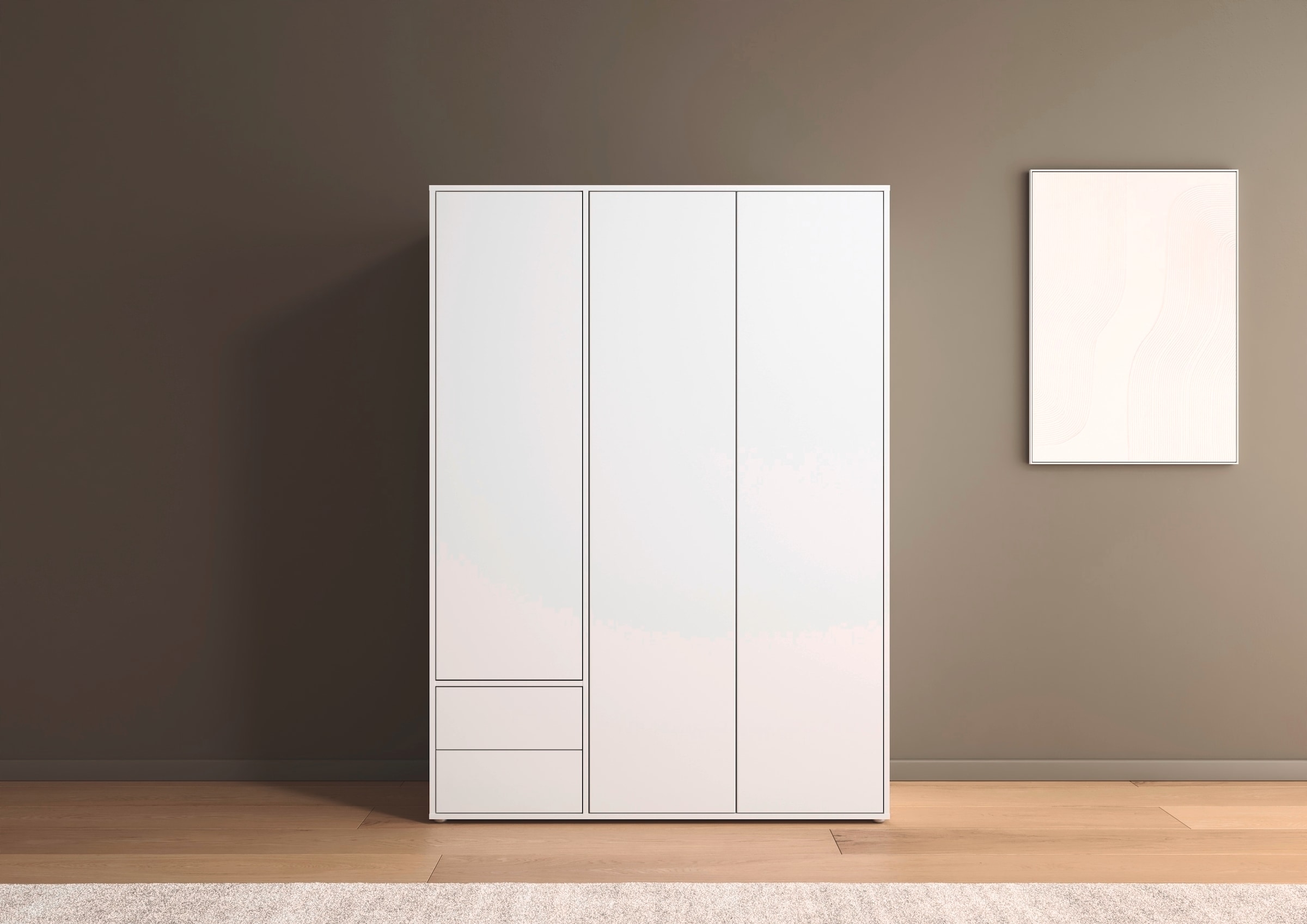 rauch Drehtürenschrank »Kleiderschrank Schrank Garderobe Wäscheschrank NABILA viel Stauraum« in 3 verschiedenen Ausstattungen BASIC/CLASSIC/PREMIUM,  mit 2 Schubladen und Push-to-Open Funktion TOPSELLER MADE IN GERMANY