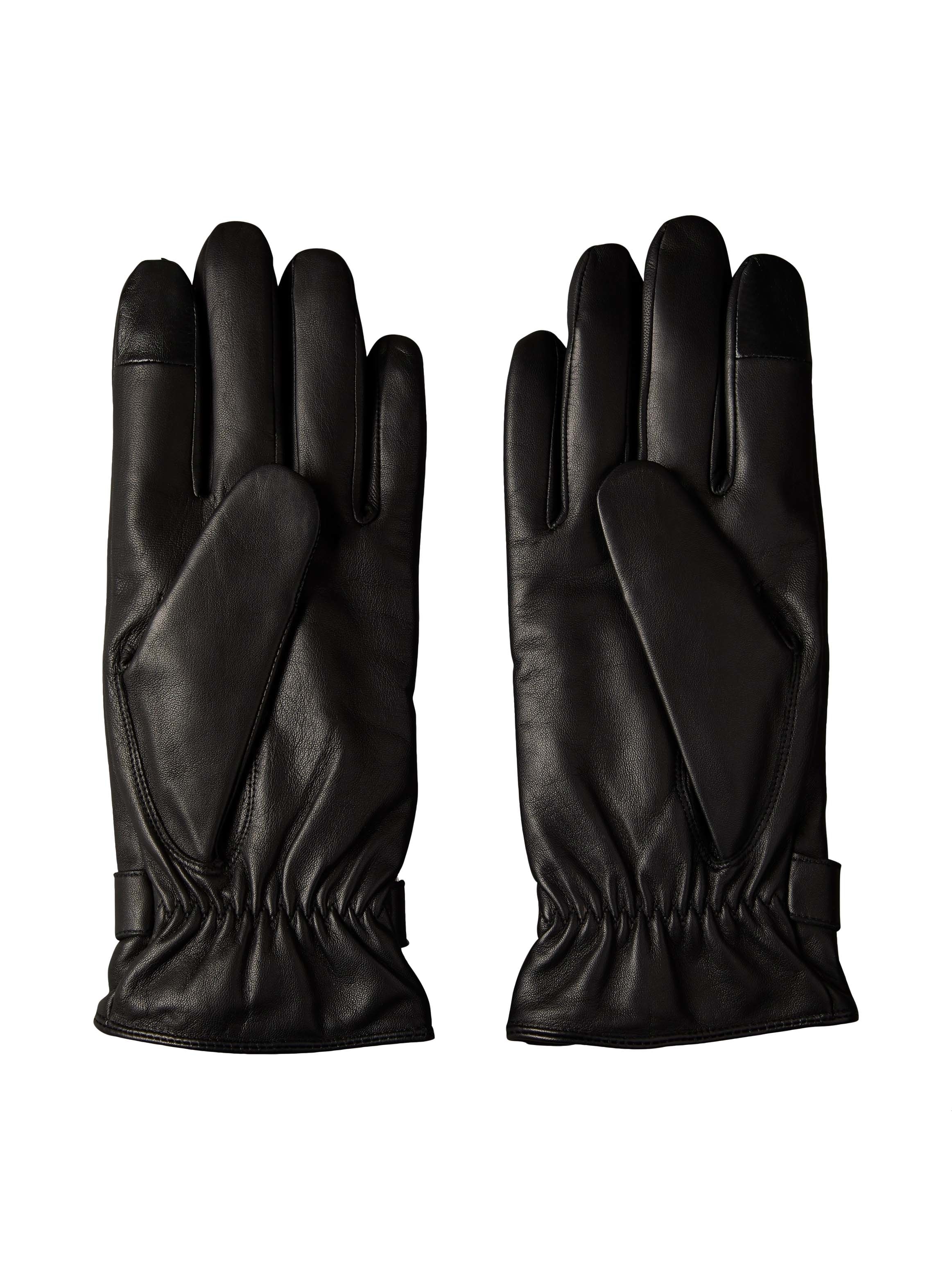 Calvin Klein Lederhandschuhe »LOGO STRAP SMOOTH LEATHER GLOVES« Perfekt für den Alltag