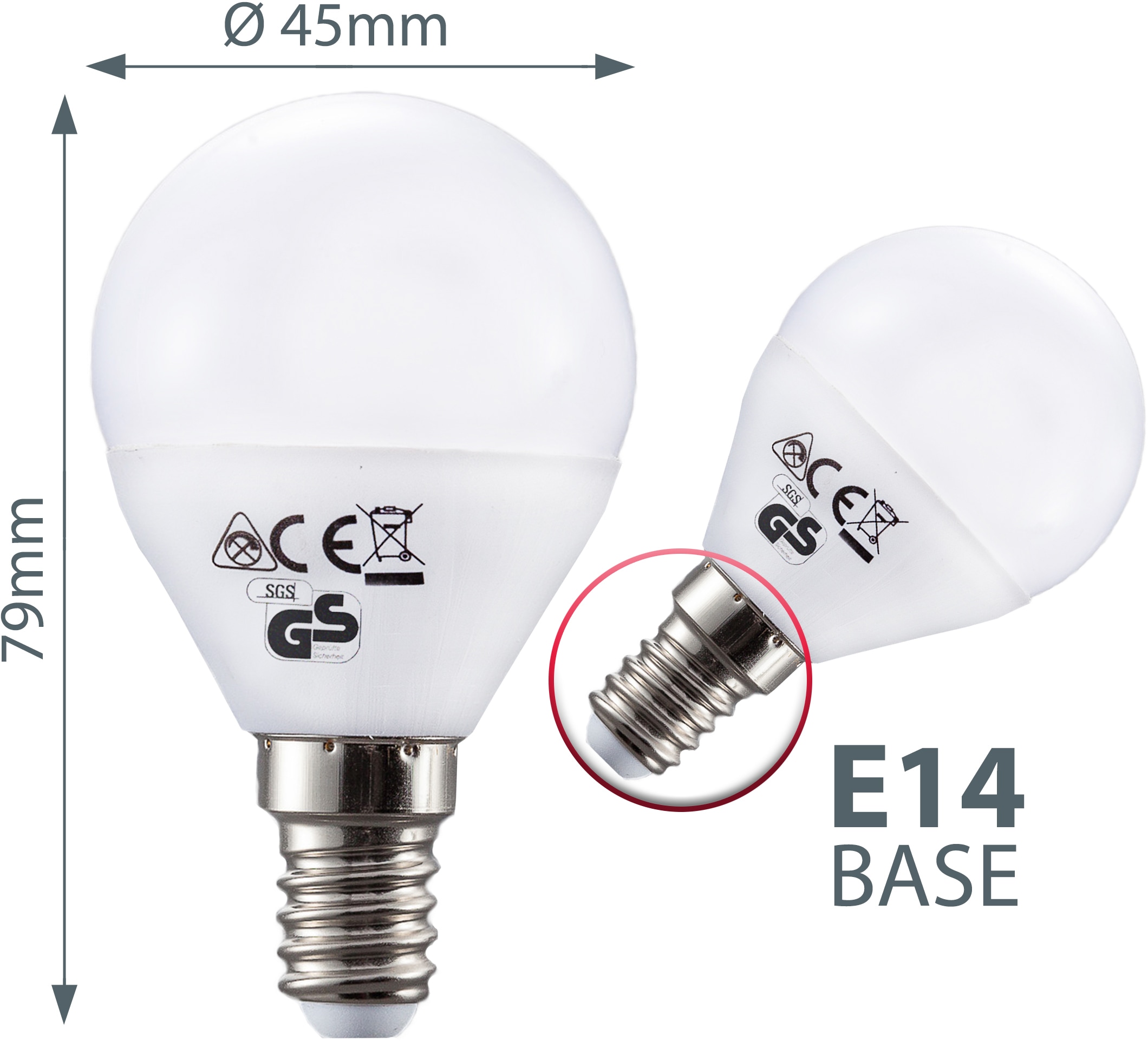 B.K.Licht LED-Leuchtmittel E14 5 Stk. Warmweiß LED-Lampe Glühbirne 5 Watt 470 Lumen 3.000 Kelvin Energiesparlampe