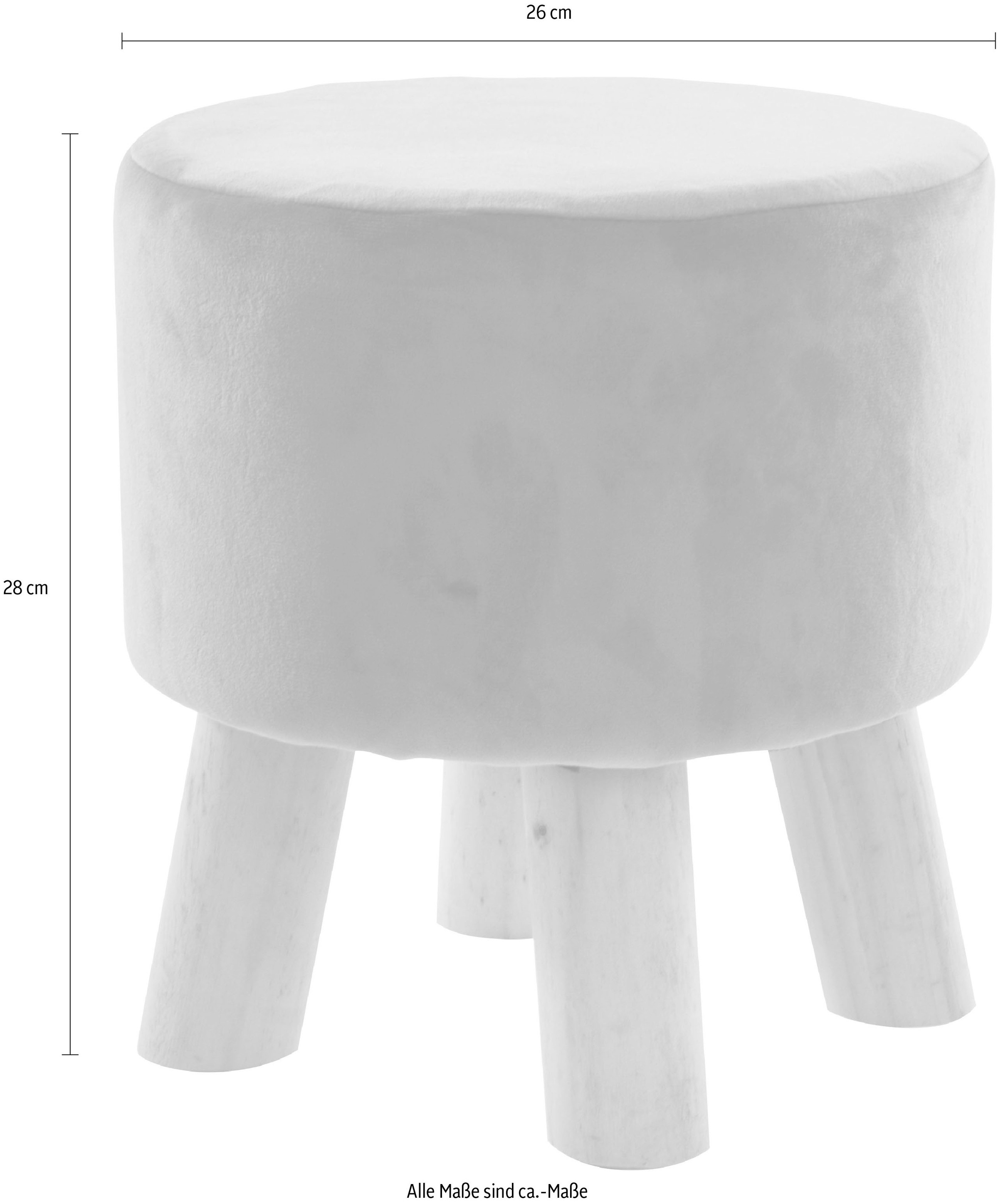 my Flair Hocker, mit 4 Füßen in natur/rose