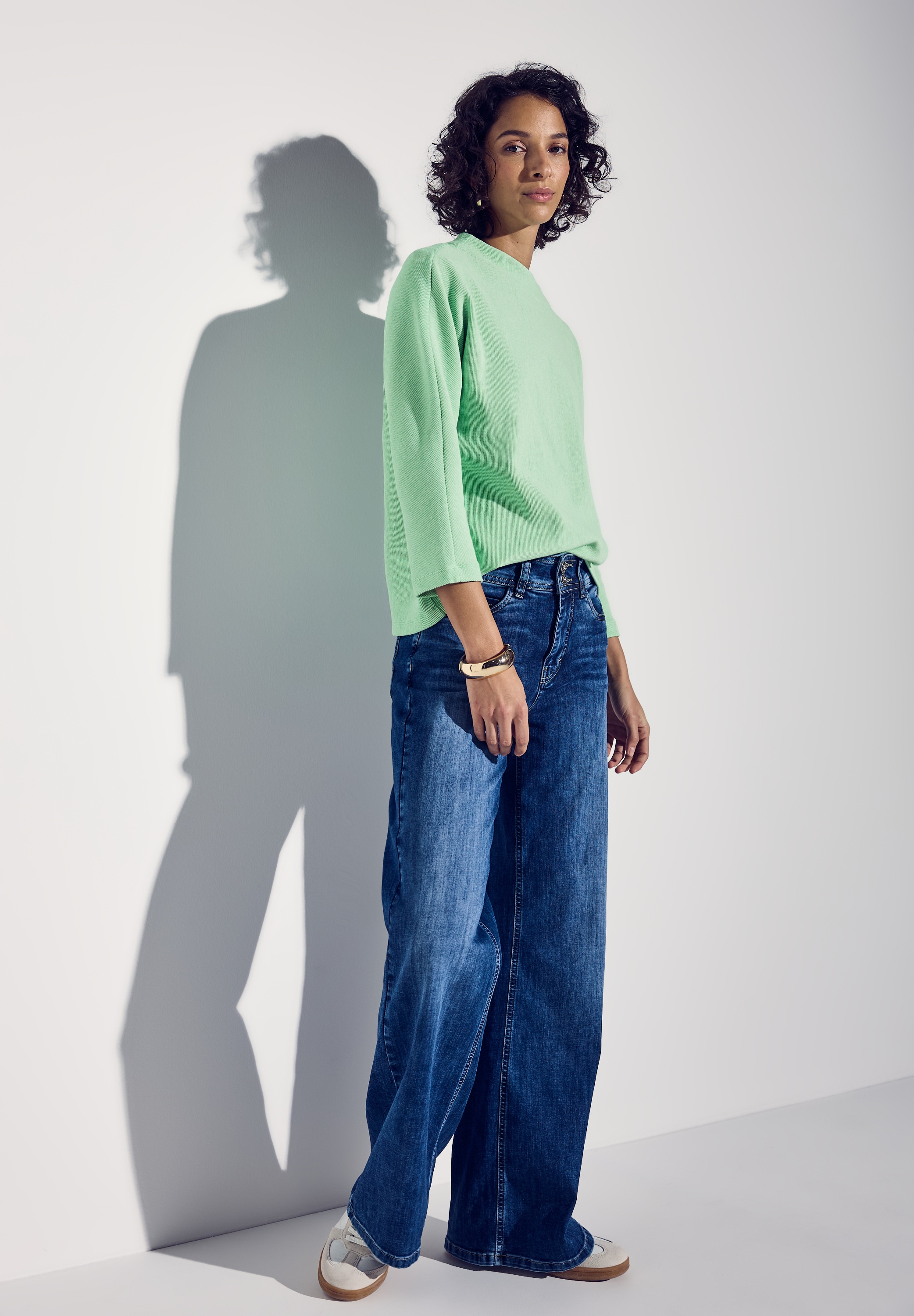 STREET ONE 3/4-Arm-Shirt, 3/4 Arm mit feiner Struktur