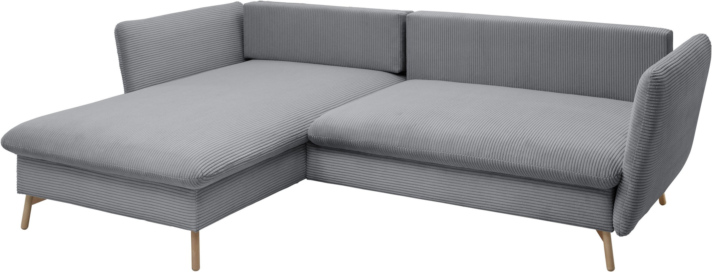OTTO home Ecksofa »MERLE, 258 cm, L-Form, traumhafter Cord,« mit Bettfunktion und Bettkasten, Liegefläche 224 x 139